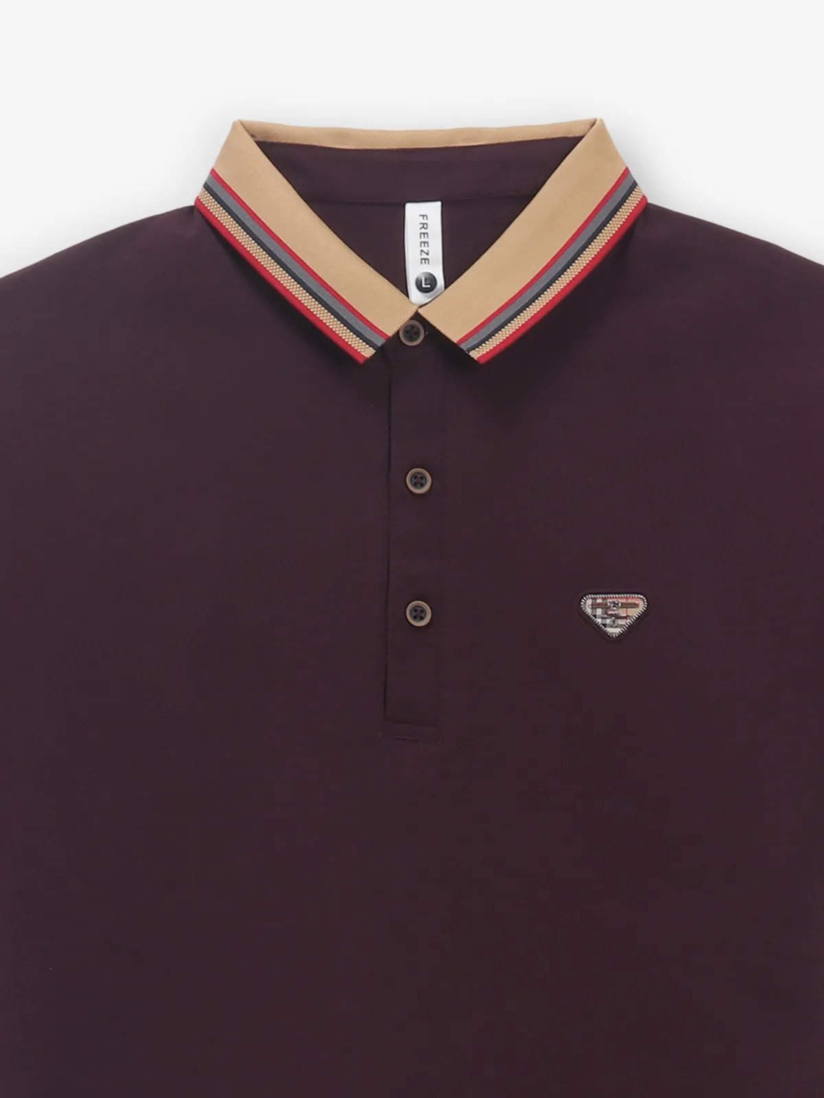 FREEZE cotton maroon casual slim fit t-shirt