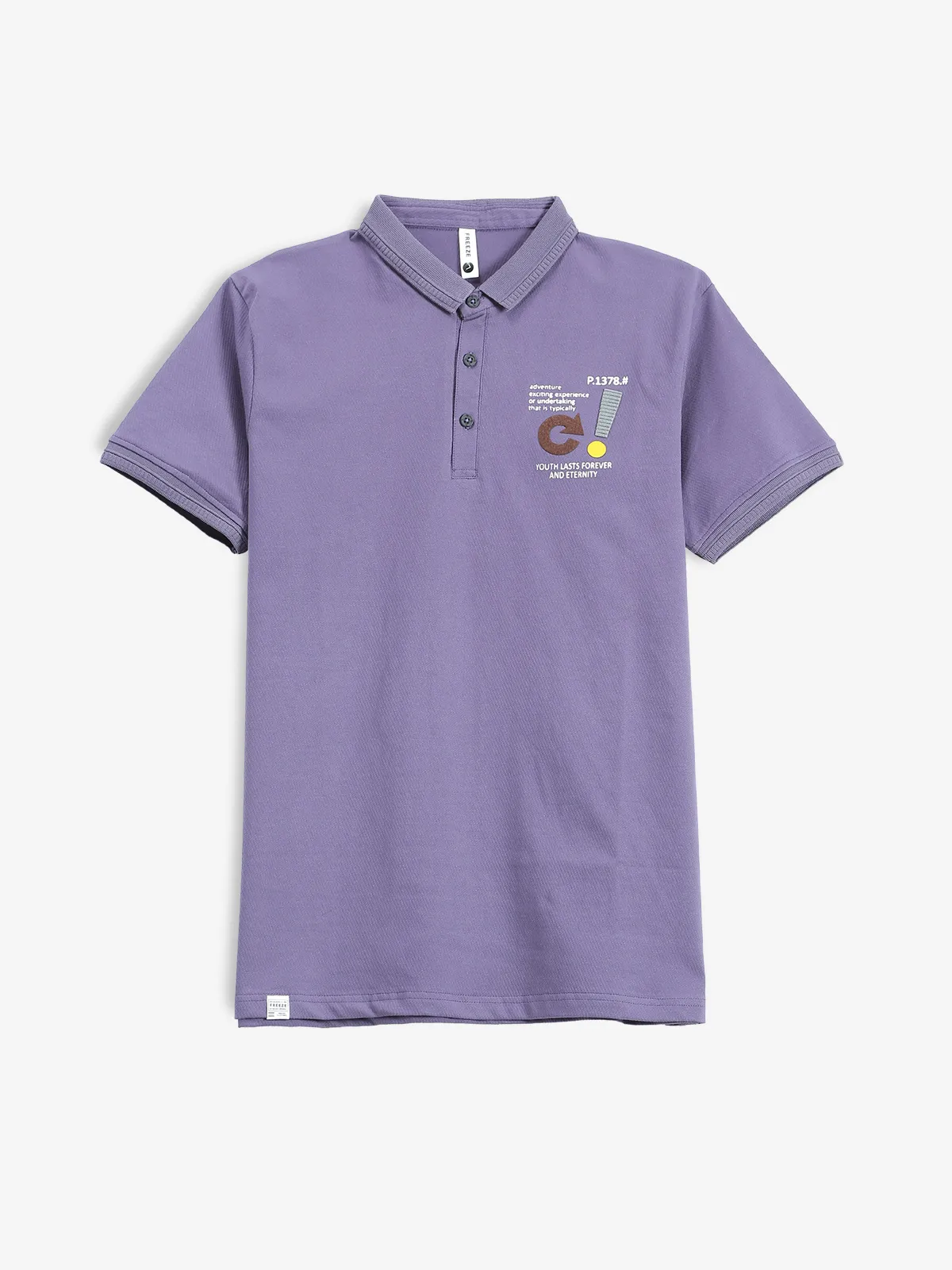 FREEZE cotton purple polo t-shirt