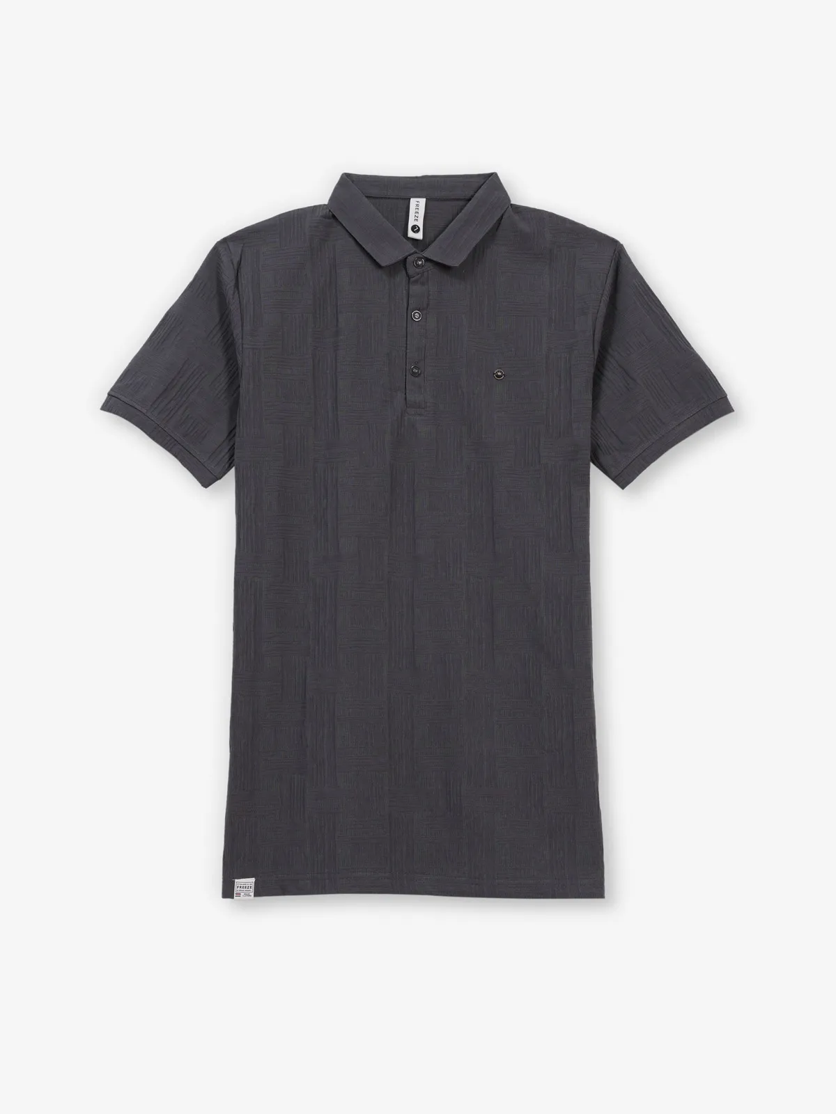 FREEZE dark grey cotton polo t-shirt for men