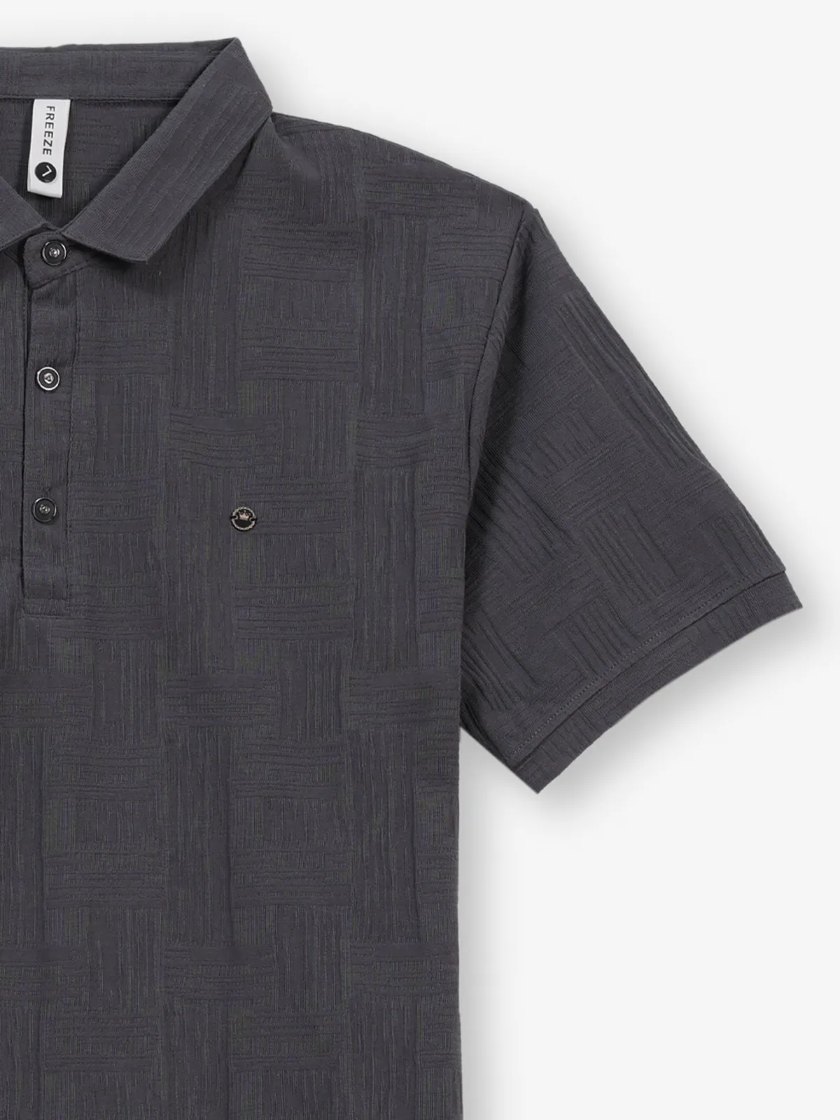 FREEZE dark grey cotton polo t-shirt for men