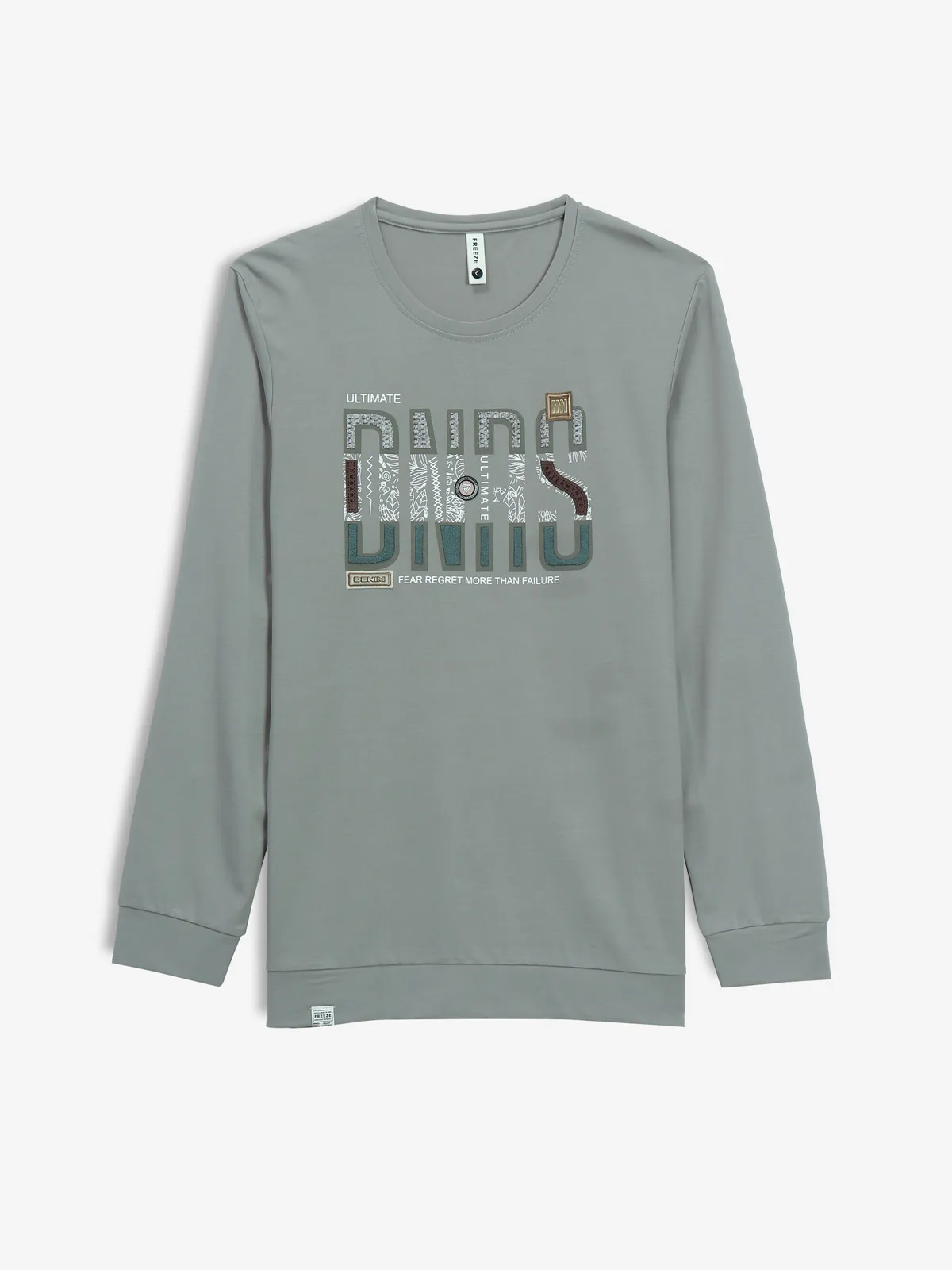 FREEZE grey casual cotton t-shirt