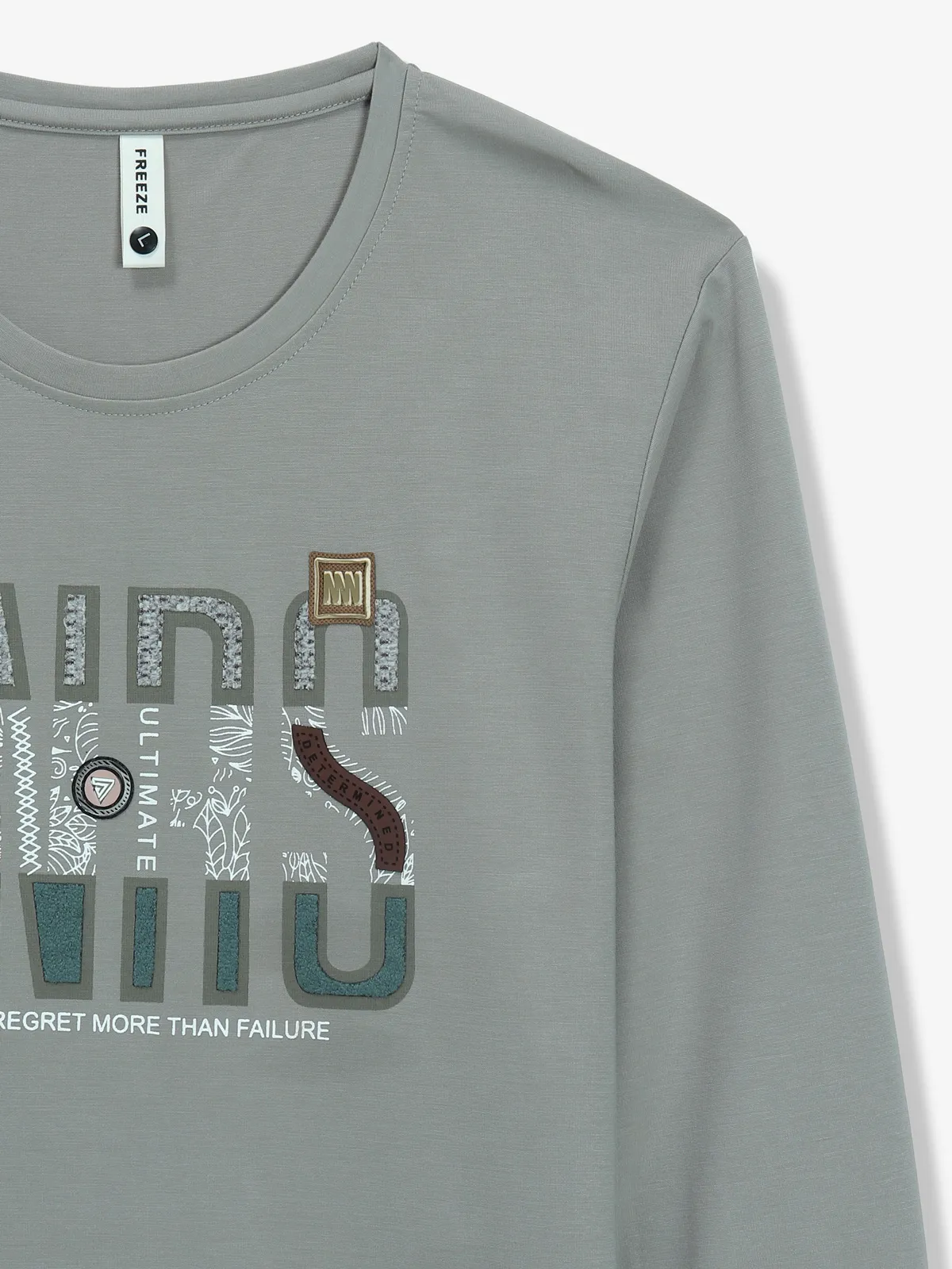 FREEZE grey casual cotton t-shirt