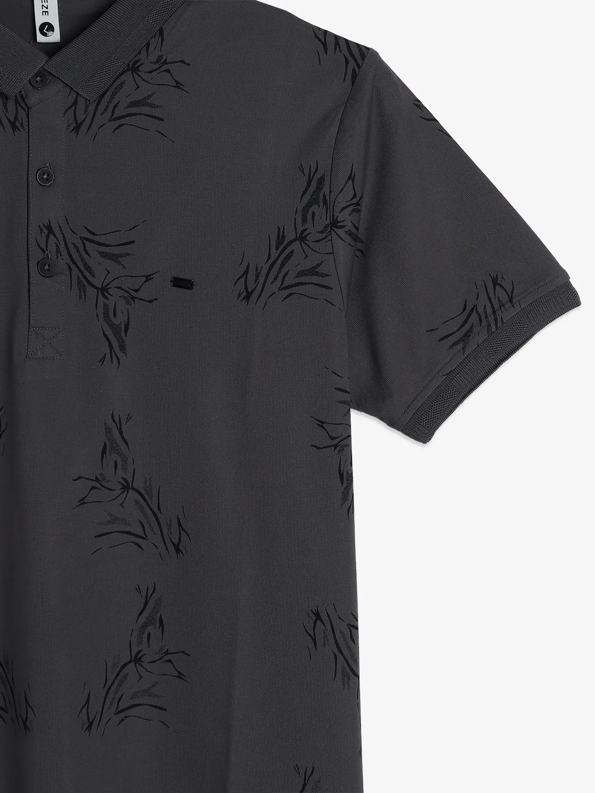 FREEZE grey printed polo t-shirt