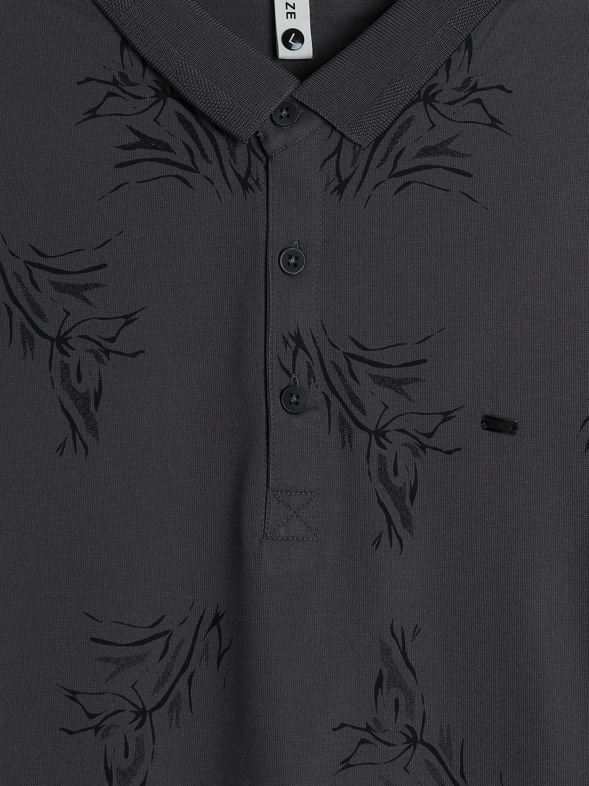FREEZE grey printed polo t-shirt