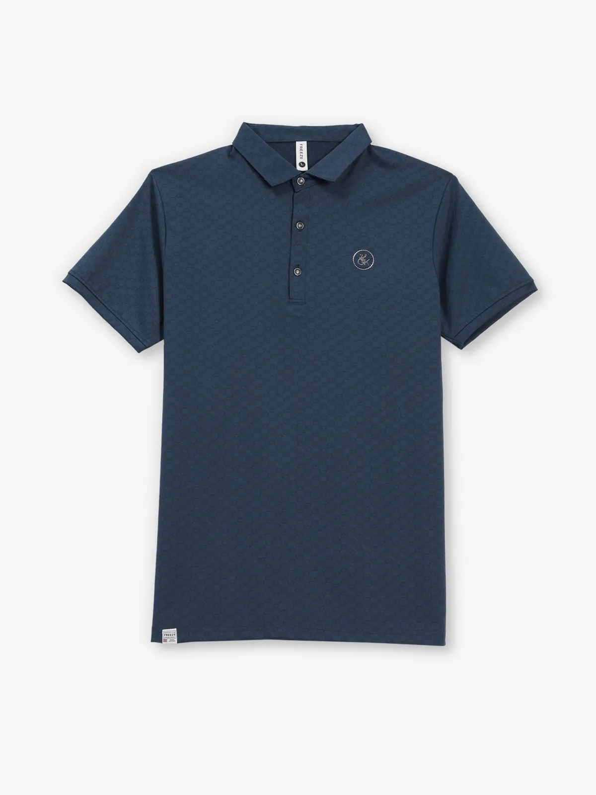 FREEZE indigo blue cotton slim fit polo t-shirt