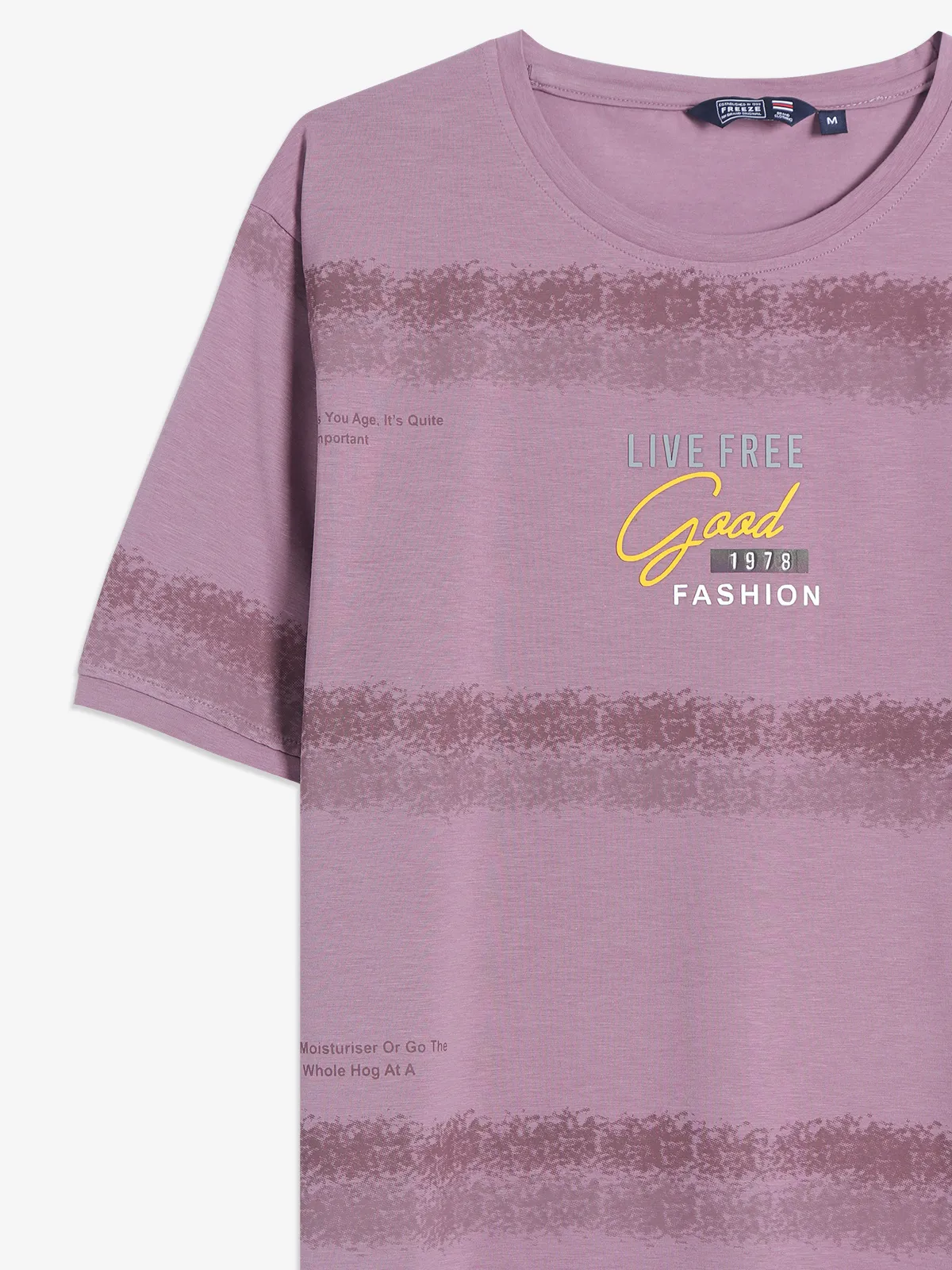 Freeze mauve pink cotton printed t shirt