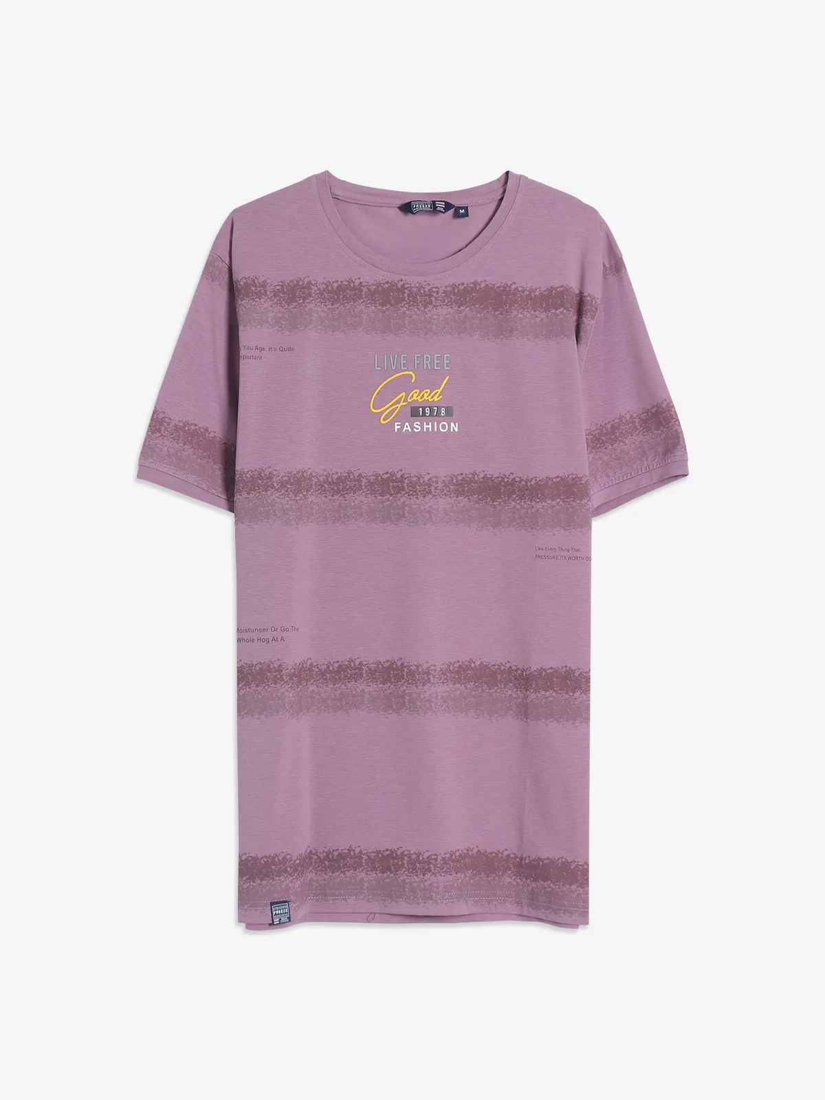 Freeze mauve pink cotton printed t shirt