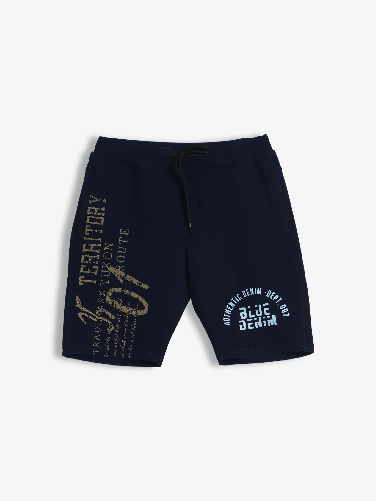 Freeze navy denim printed shorts