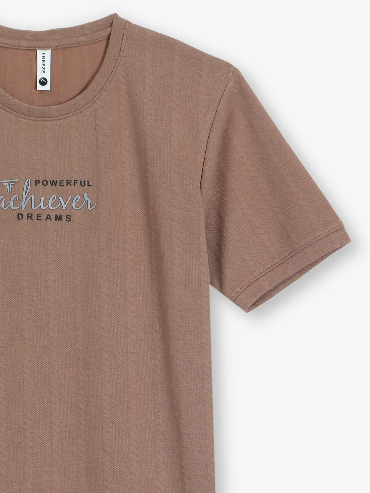 FREEZE plain brown round neck t-shirt