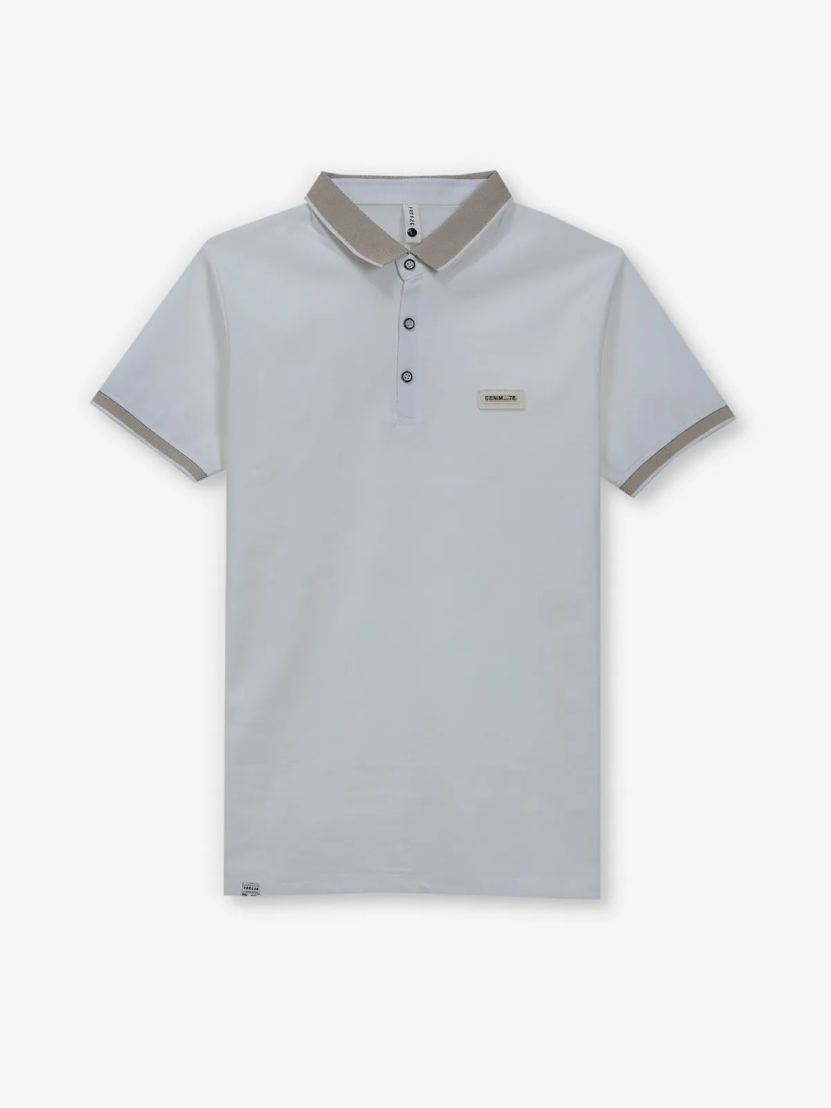 FREEZE plain off-white cotton t-shirt for men