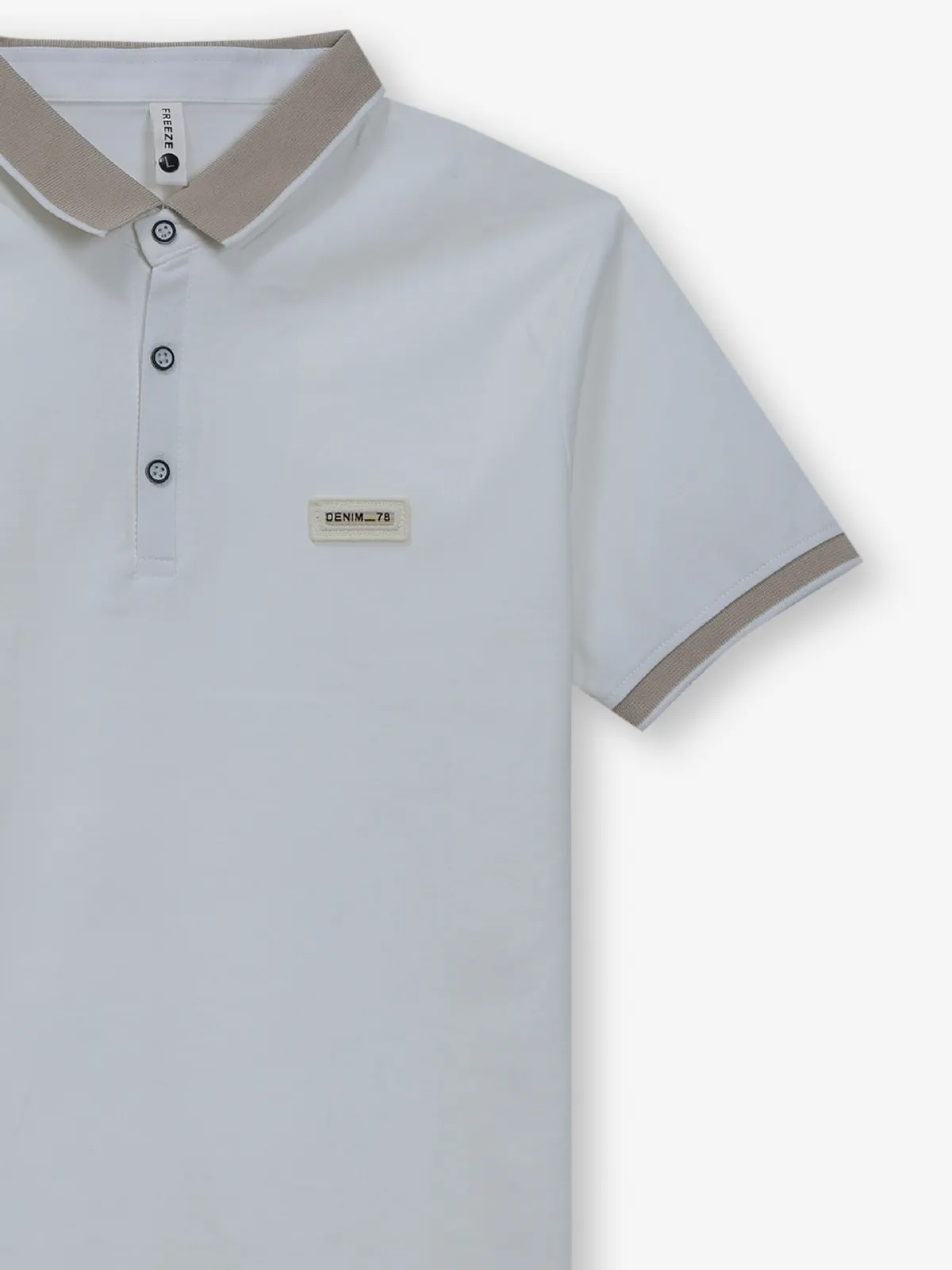 FREEZE plain off-white cotton t-shirt for men