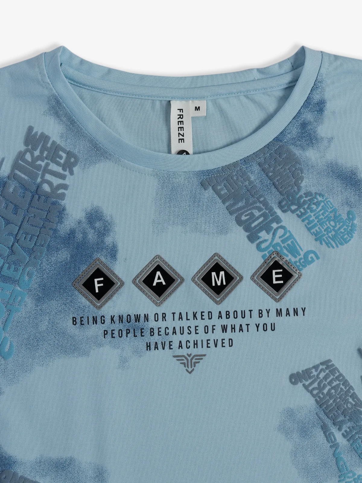 Freeze printed light blue t shirt