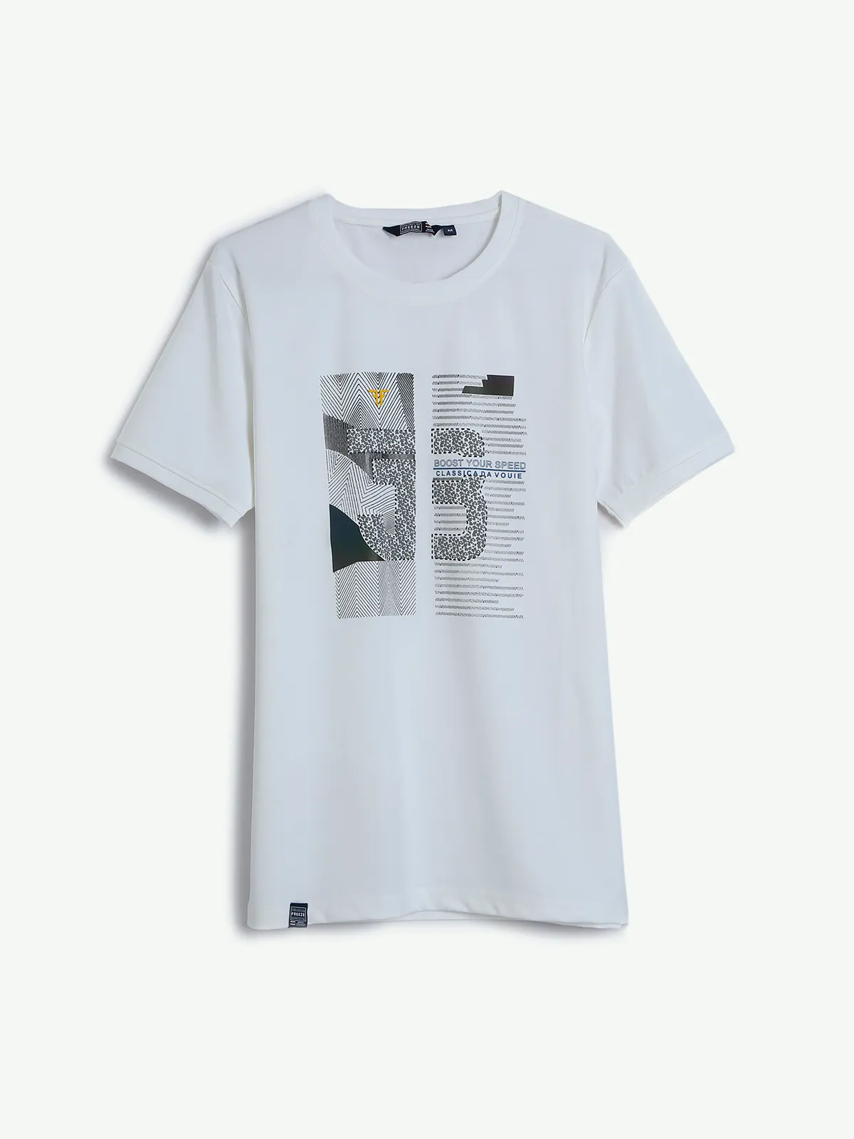 Freeze printed white t shirt for casual