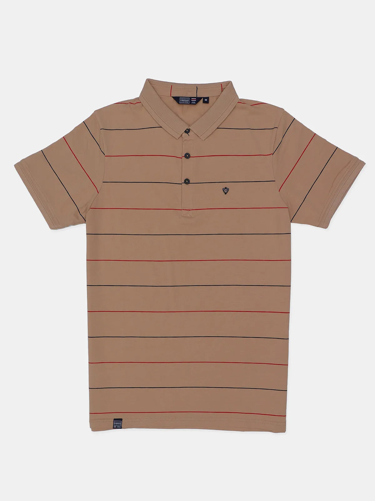 Freeze stripe khaki color slim fit t shirt