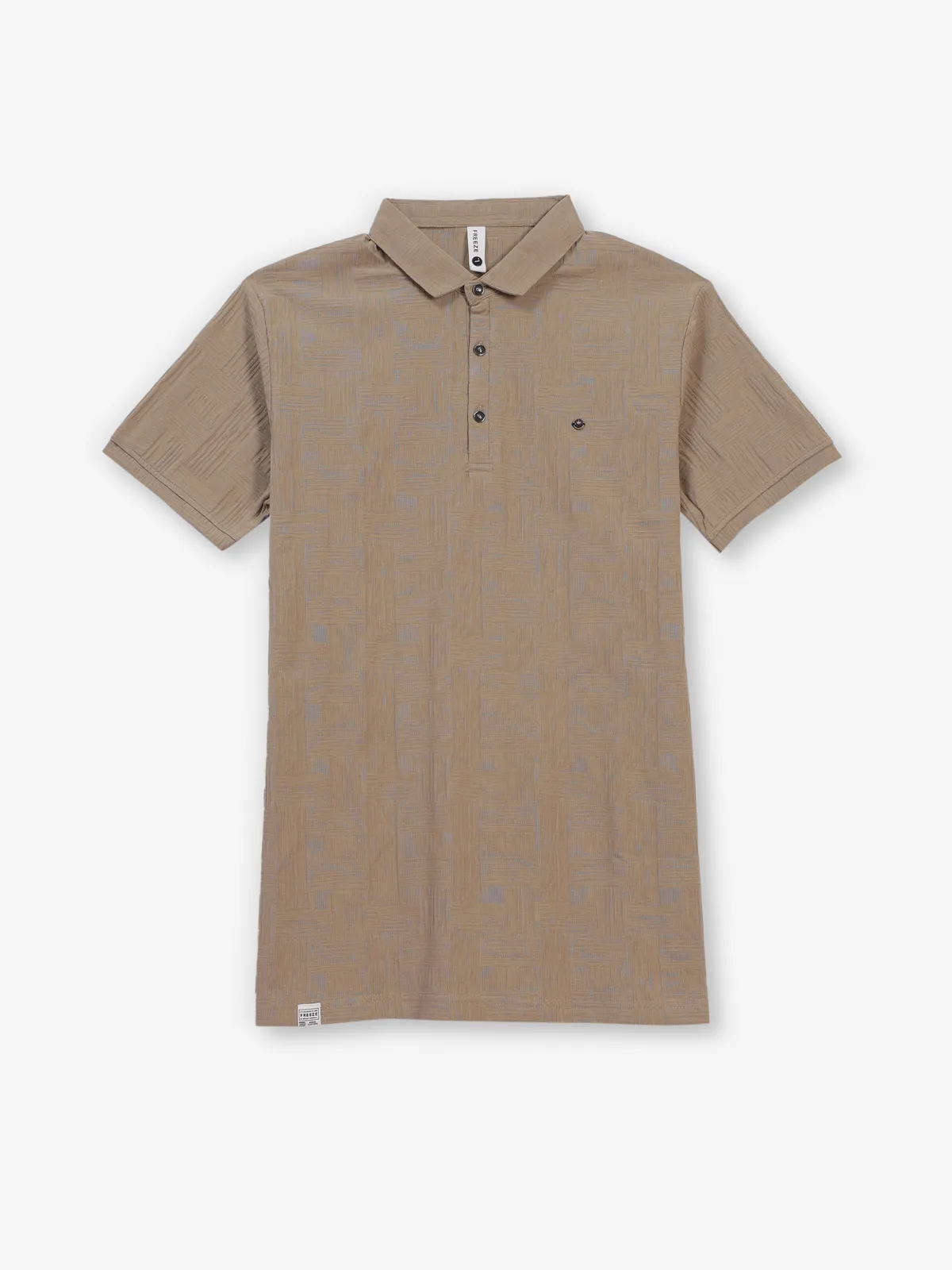 FREEZE textured cool khaki polo t-shirt
