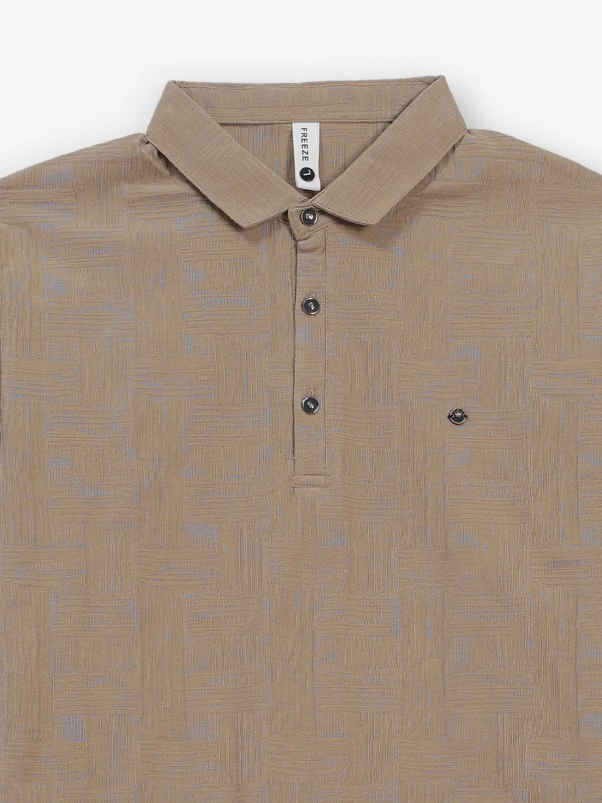 FREEZE textured cool khaki polo t-shirt
