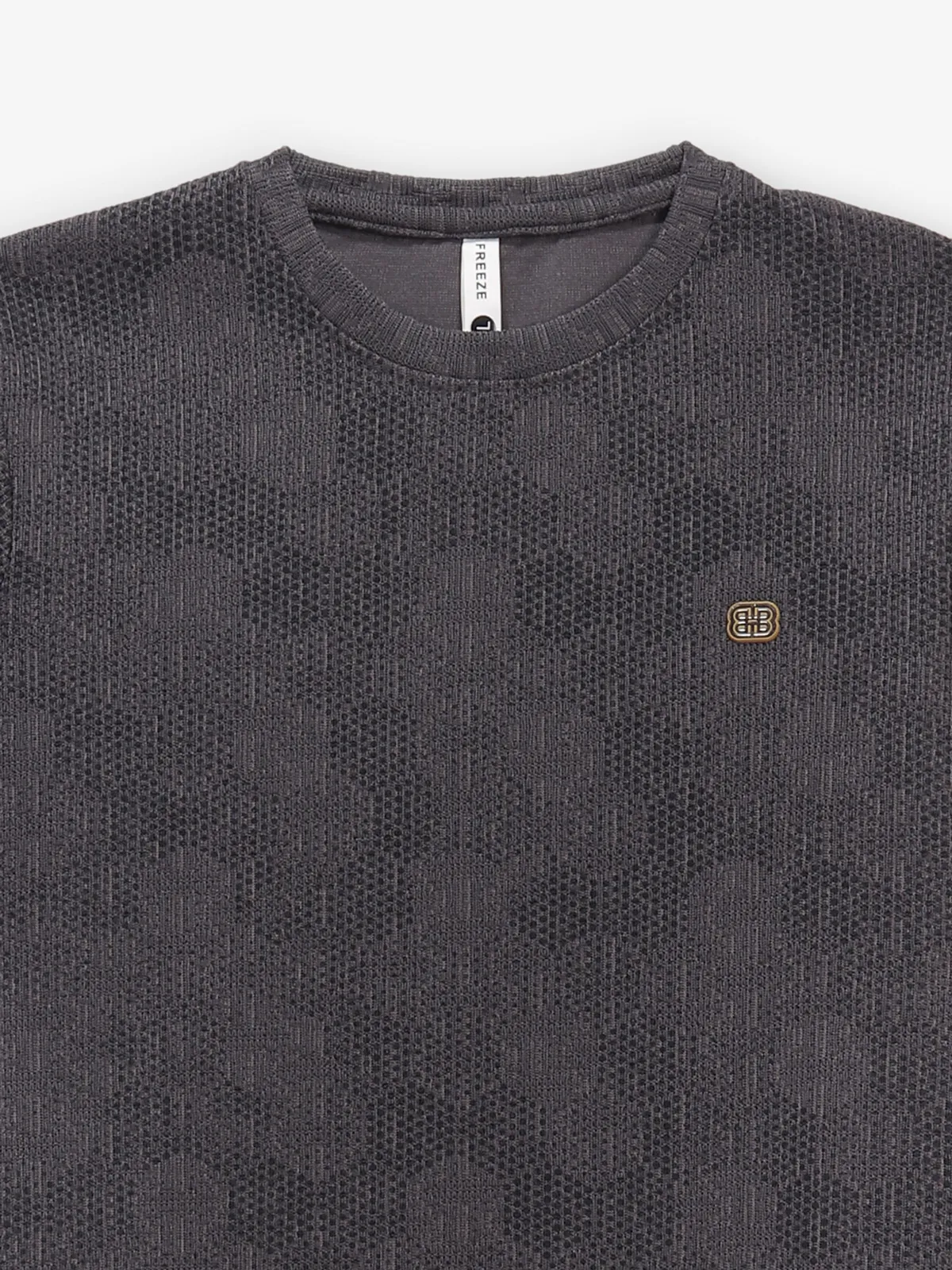 FREEZE textured grey cotton t-shirt