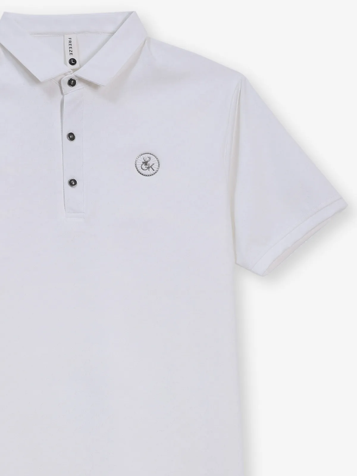 FREEZE white printed polo t-shirt for men