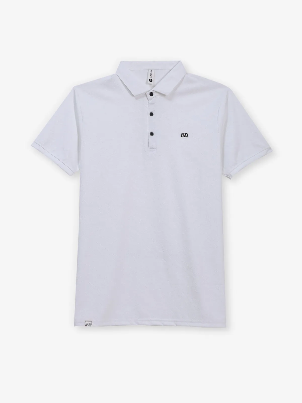 FREEZE white slim fit cotton polo t-shirt