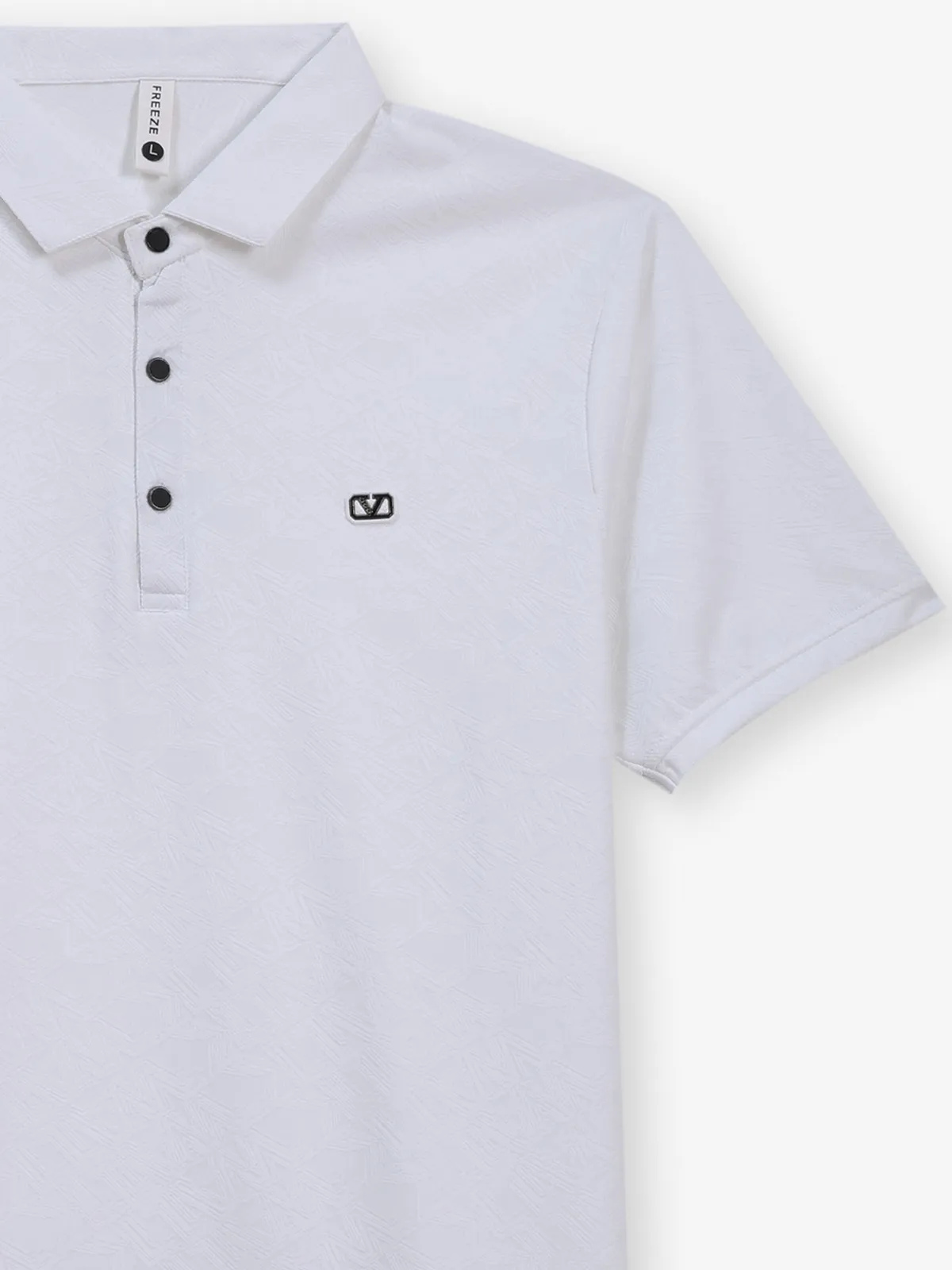 FREEZE white slim fit cotton polo t-shirt