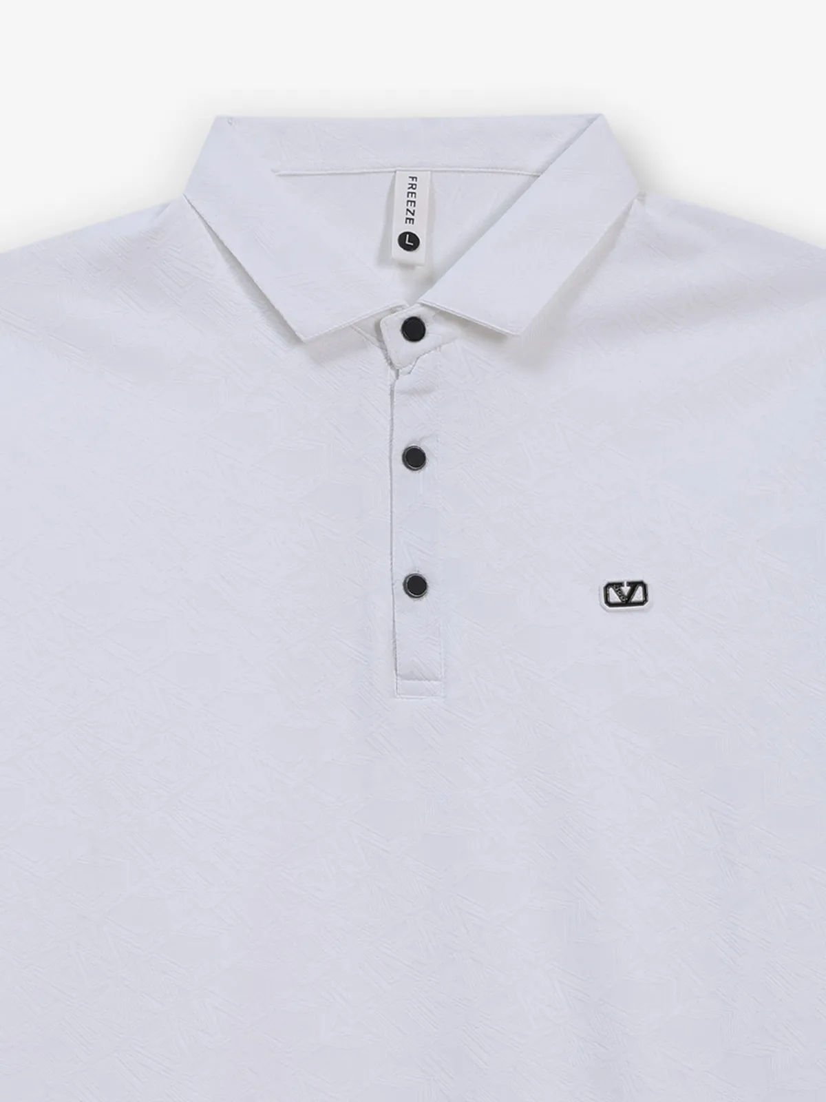 FREEZE white slim fit cotton polo t-shirt
