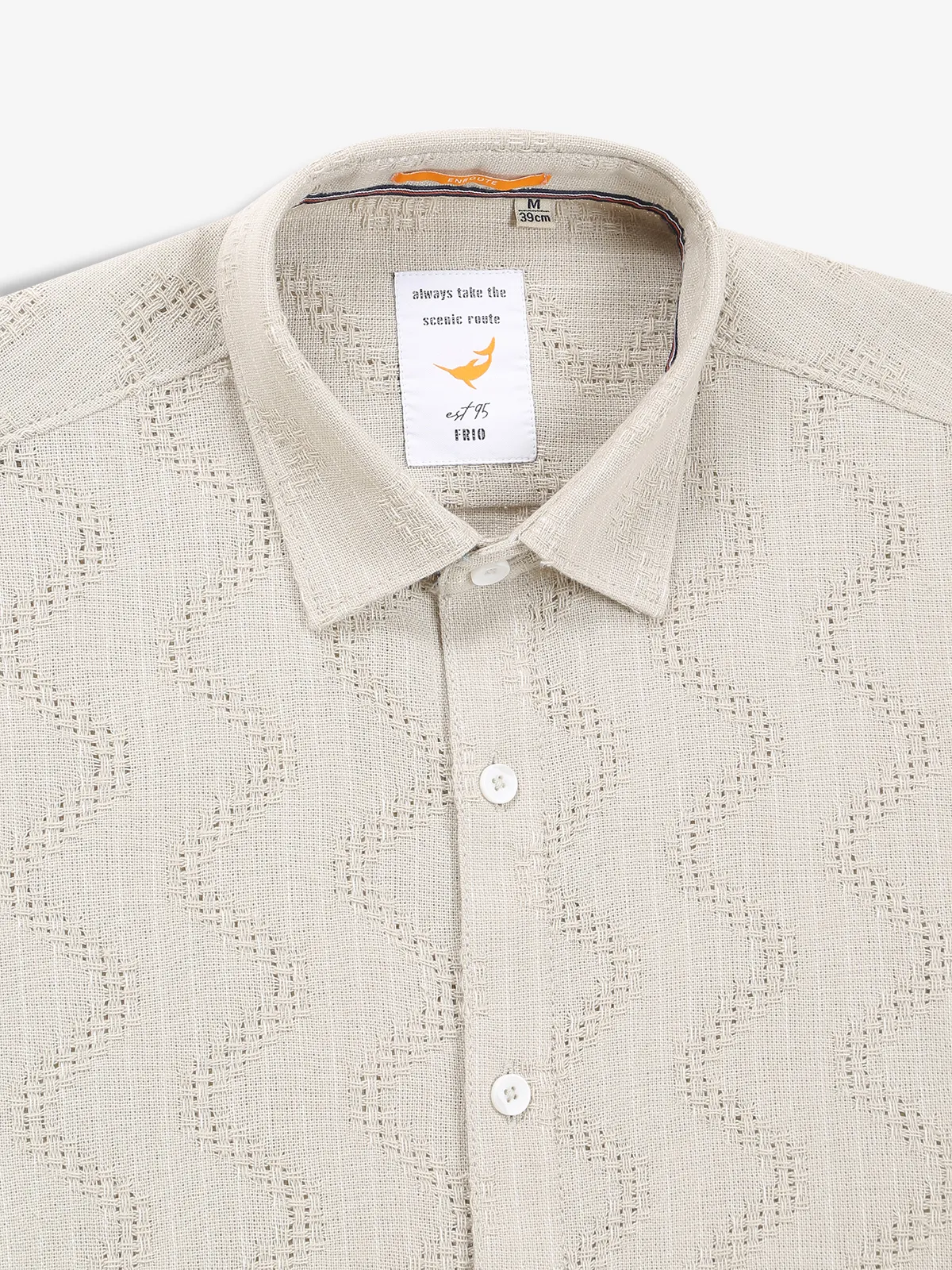 FRIO beige cotton texture shirt