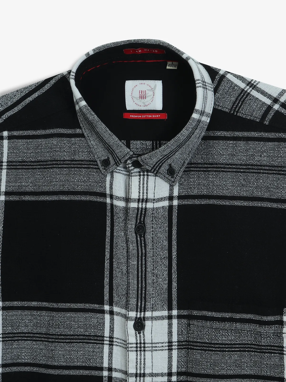 FRIO black checks cotton shirt