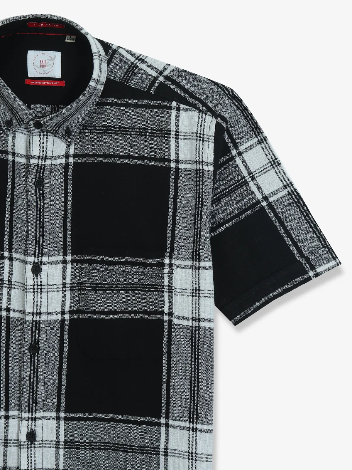 FRIO black checks cotton shirt