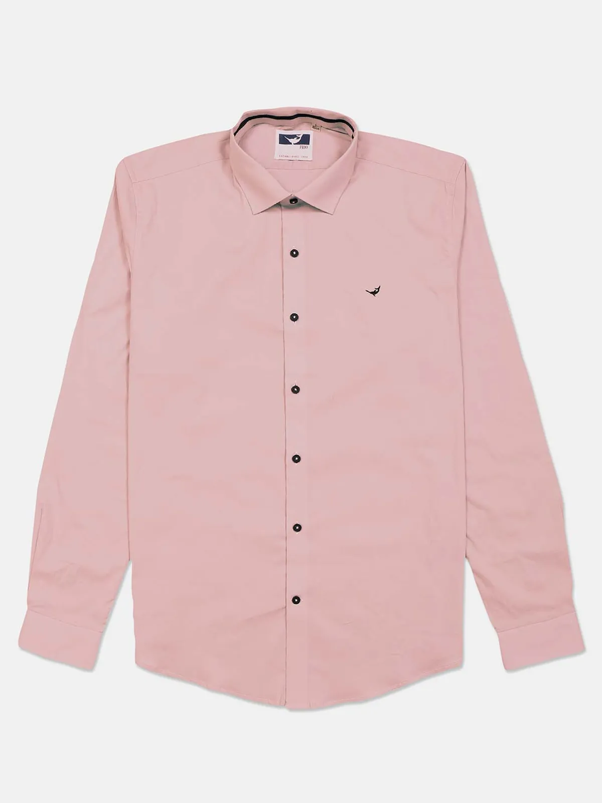 Frio casual cotton shirt in solid pink color