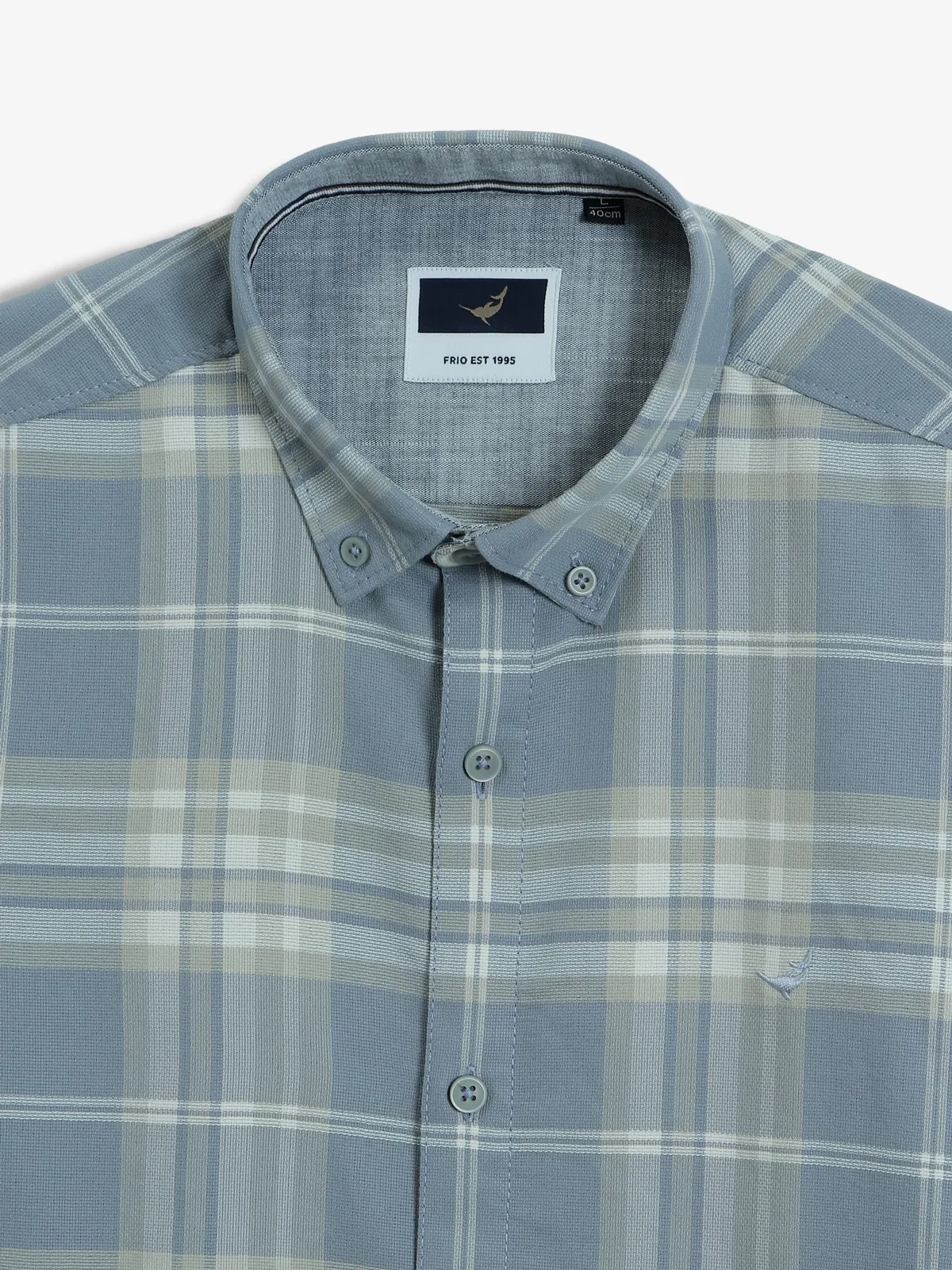 FRIO checks blue cotton shirt