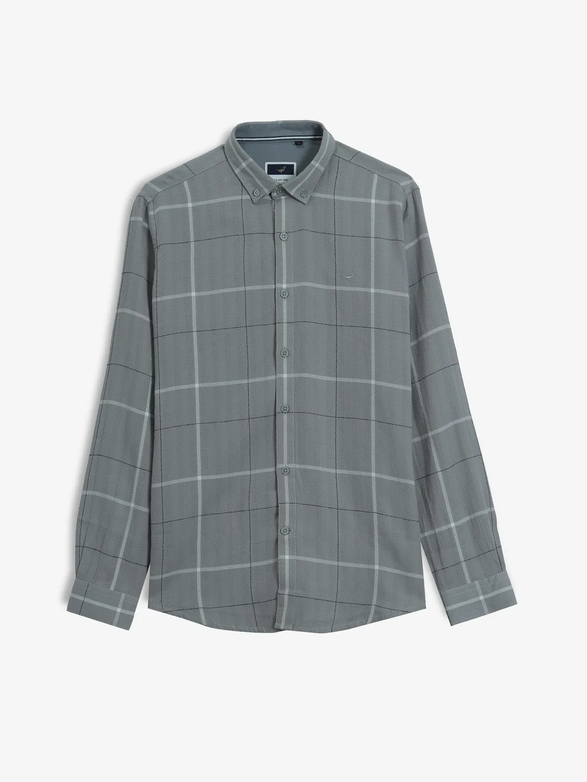 FRIO checks grey cotton casual shirt