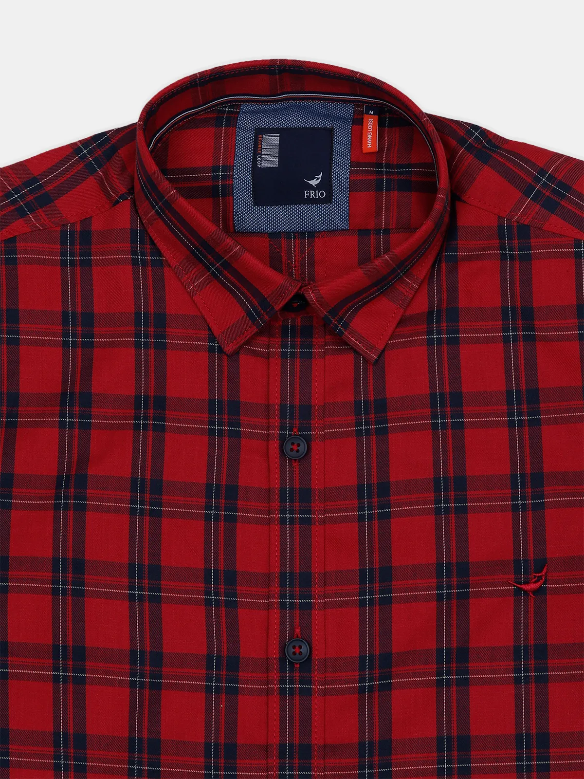 Frio cotton red checked casual shirt