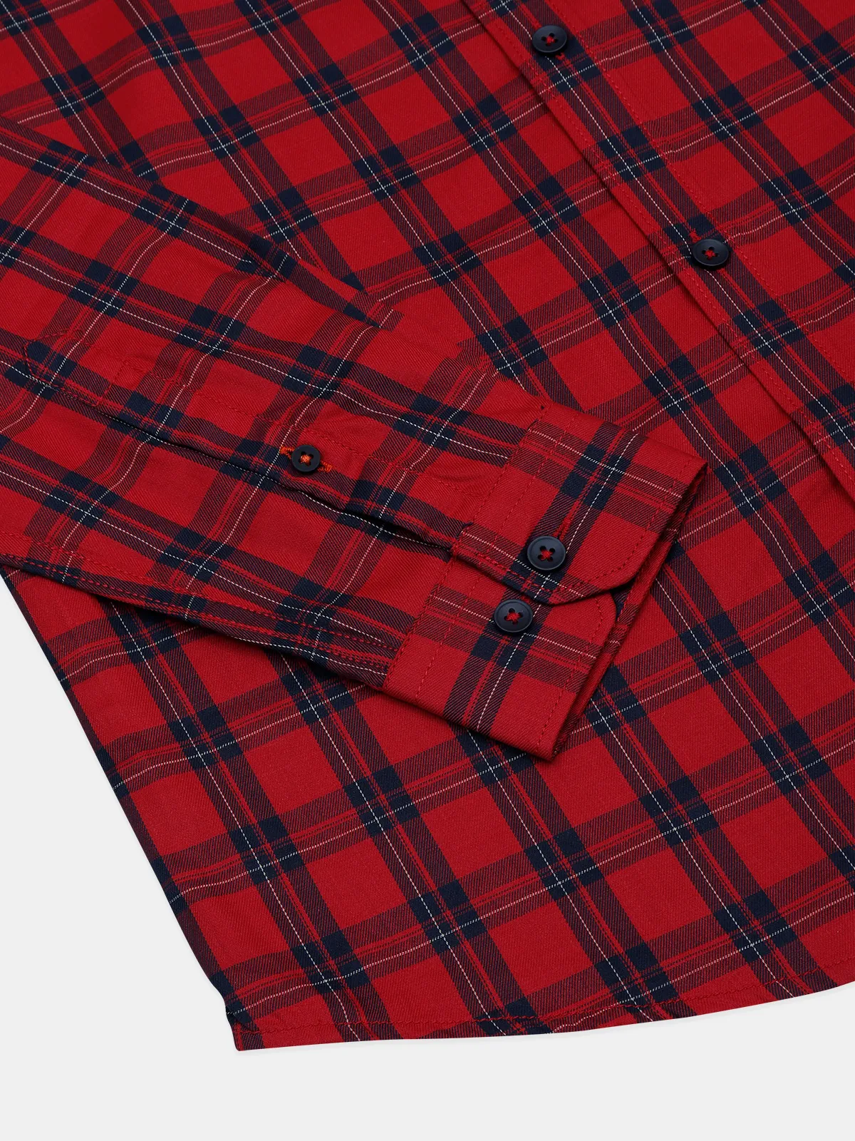 Frio cotton red checked casual shirt