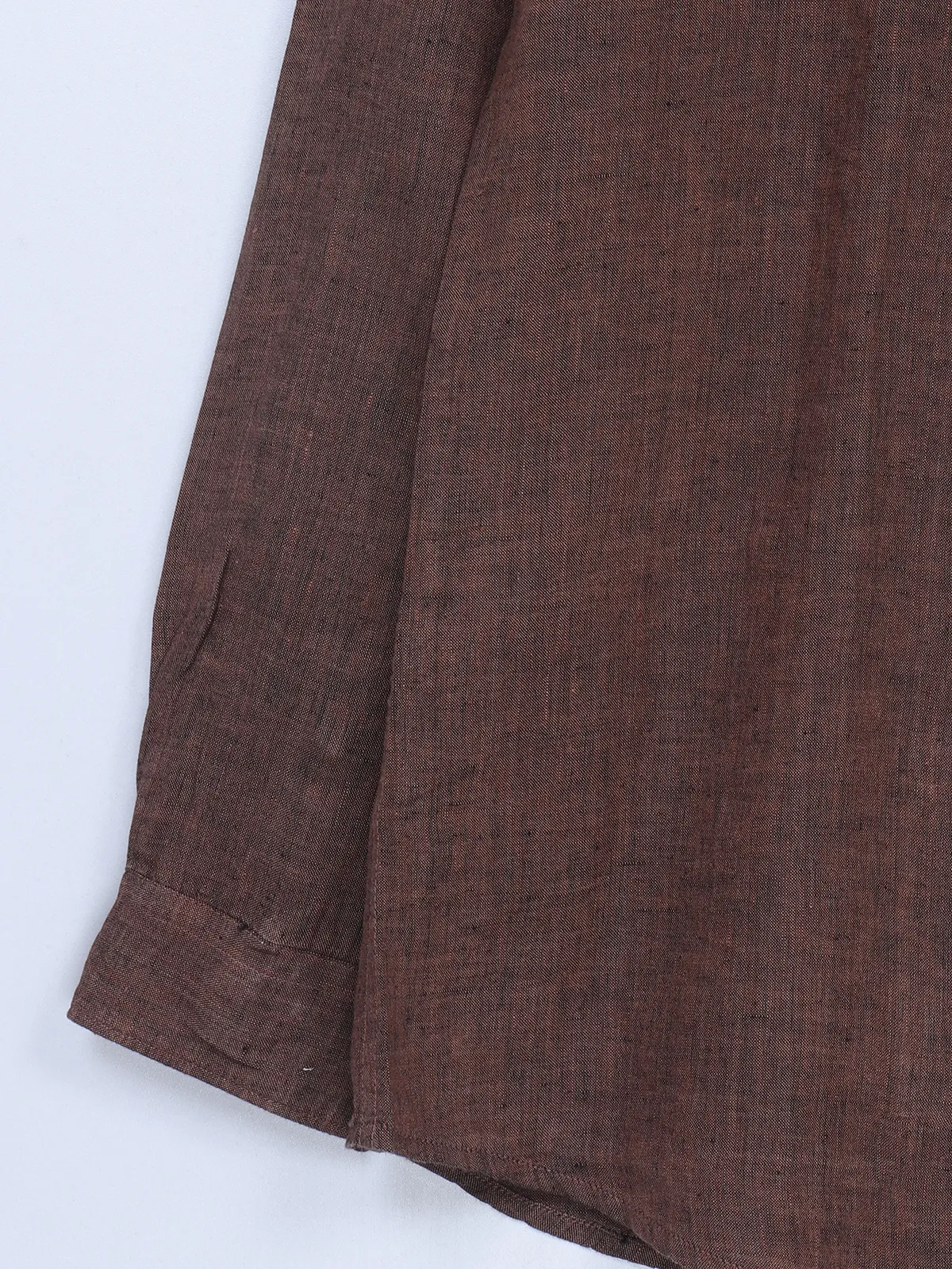 Frio full sleeves linen brown plain shirt