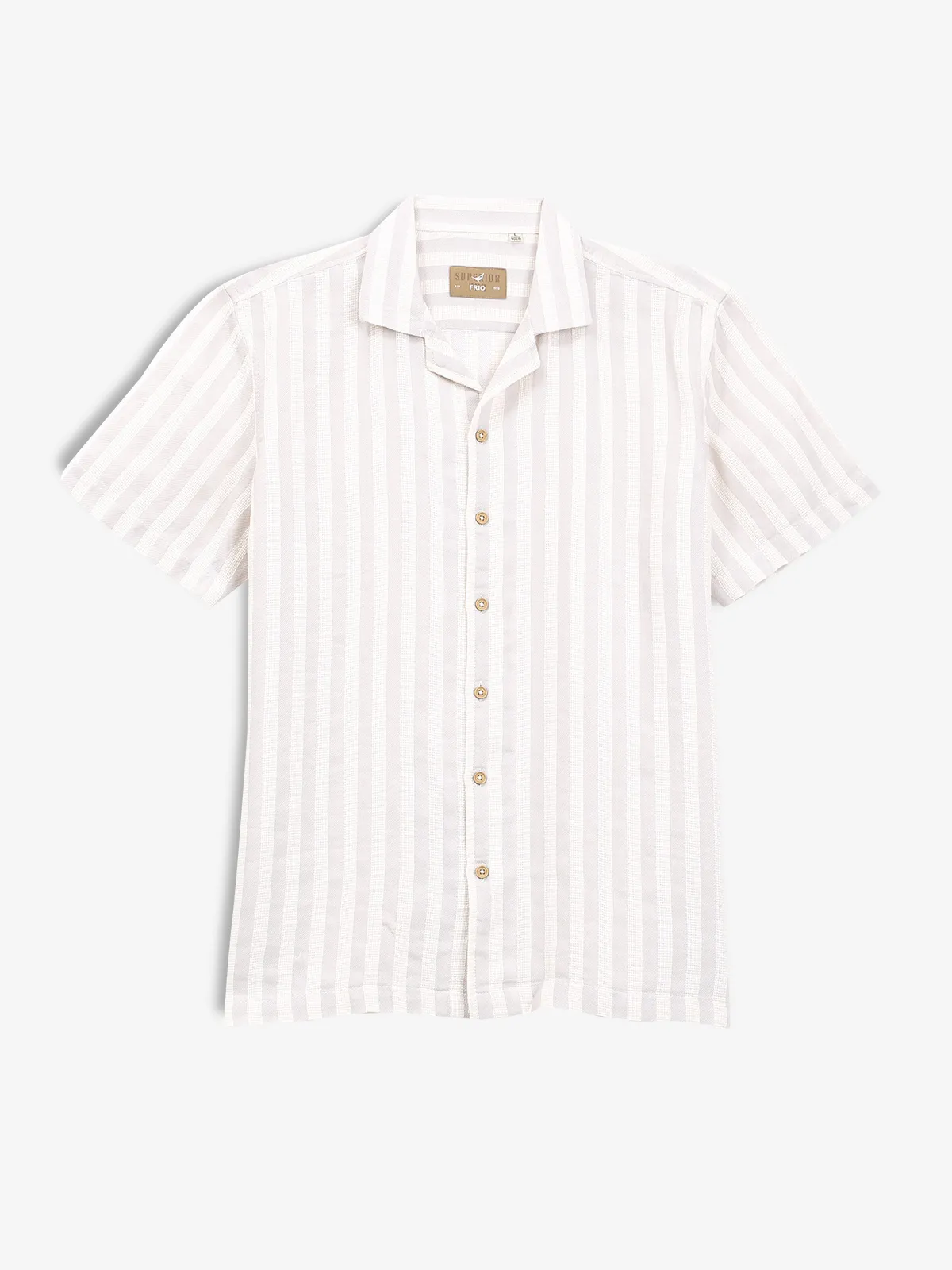 FRIO grey stripe slim fit casual shirt