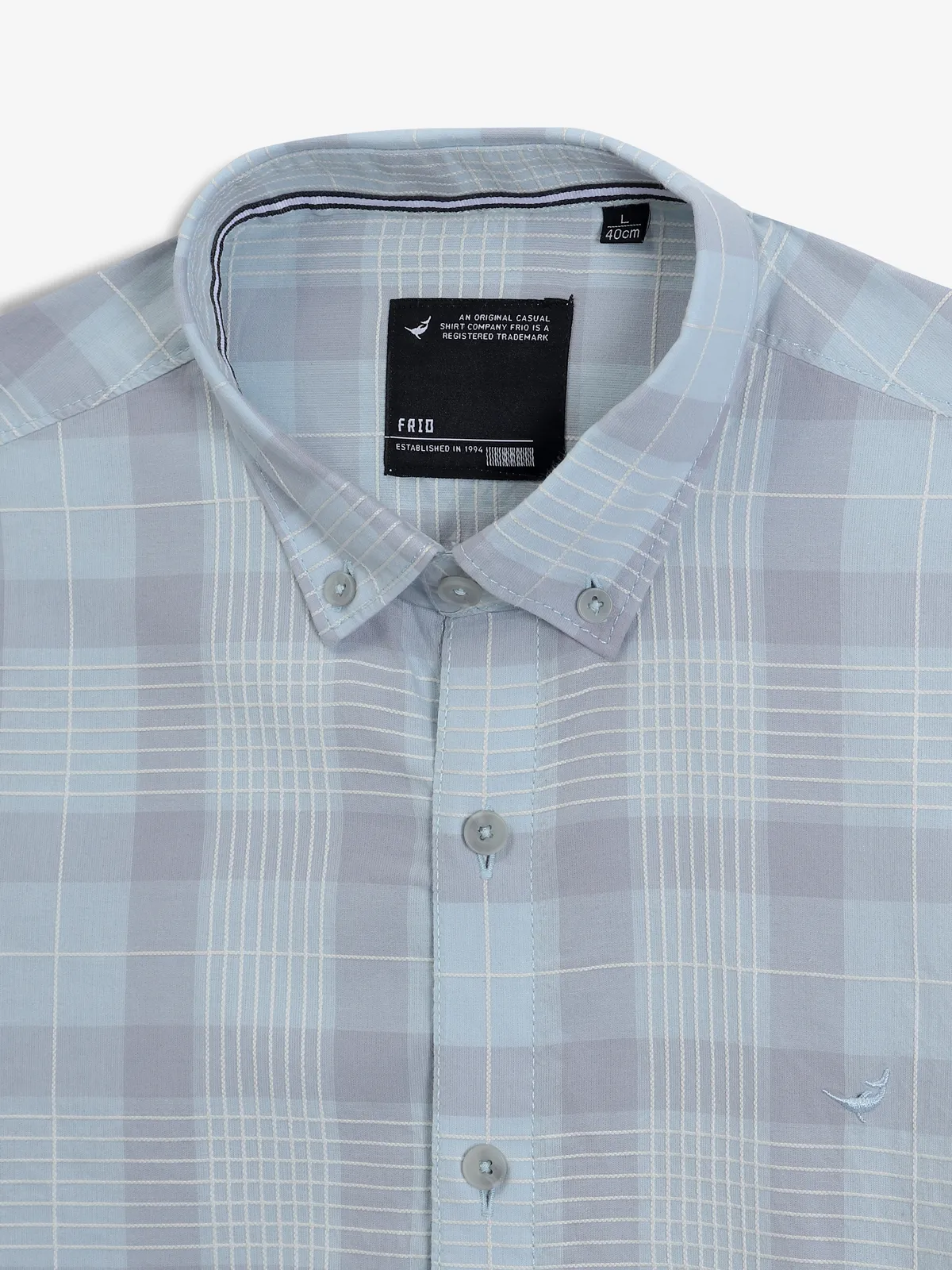FRIO light blue checks cotton casual shirt