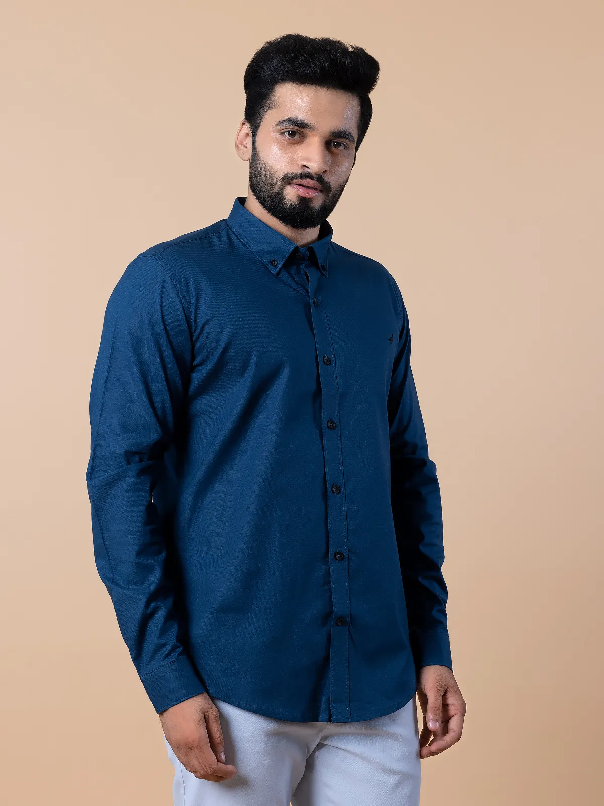 Frio men cotton casual shirt in blue