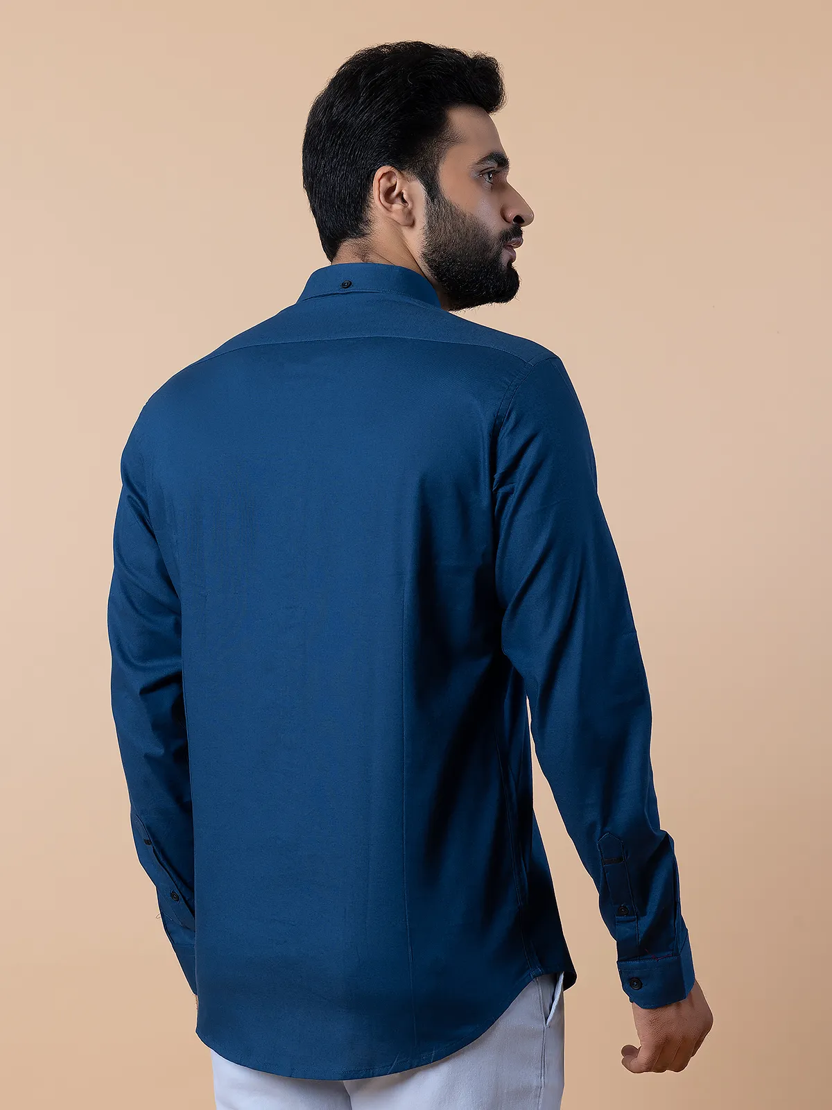Frio men cotton casual shirt in blue