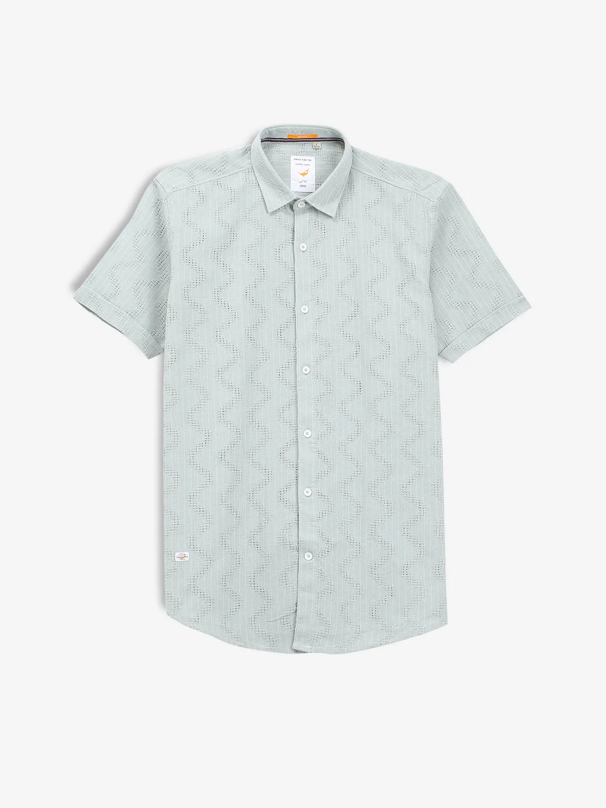 FRIO mint green texture shirt