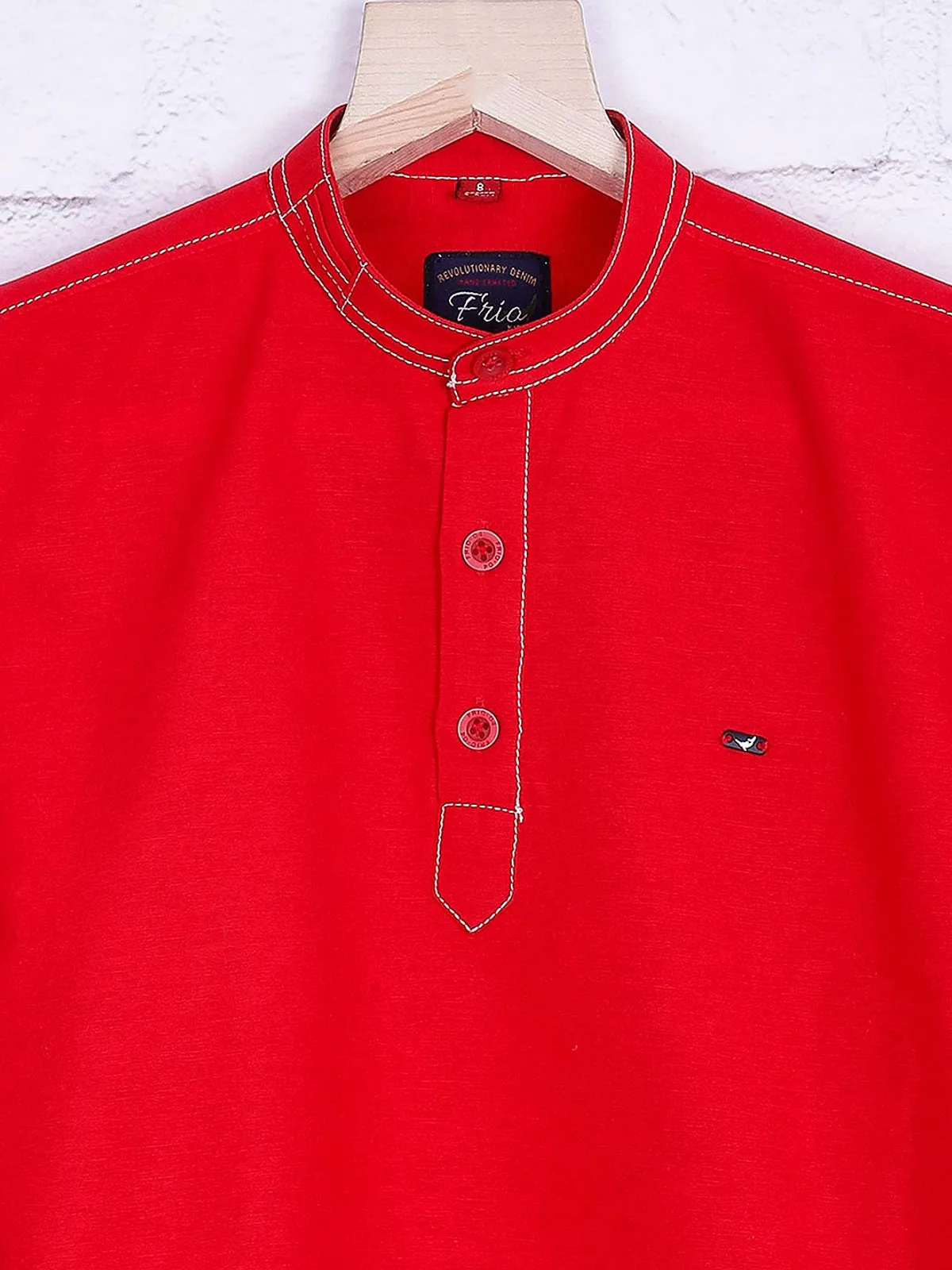 Frio red casual slim fit shirt