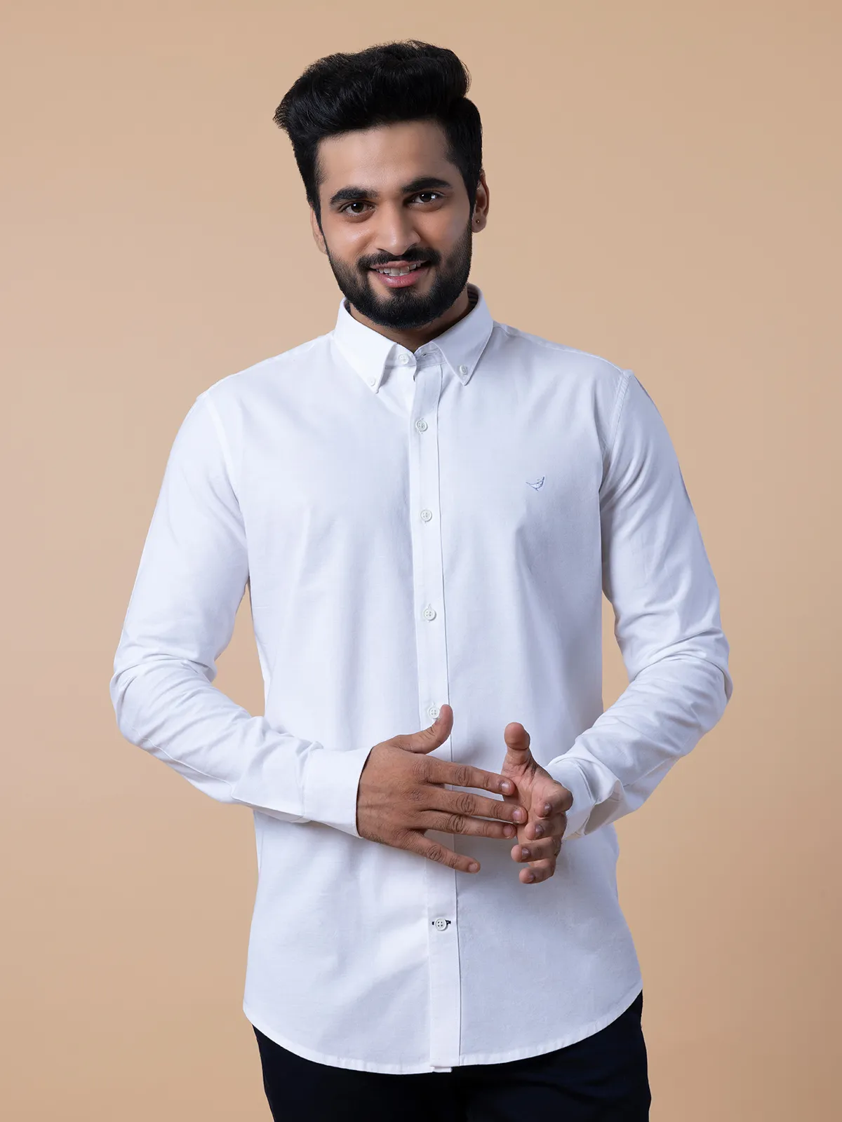 Frio solid casual wear white shirt