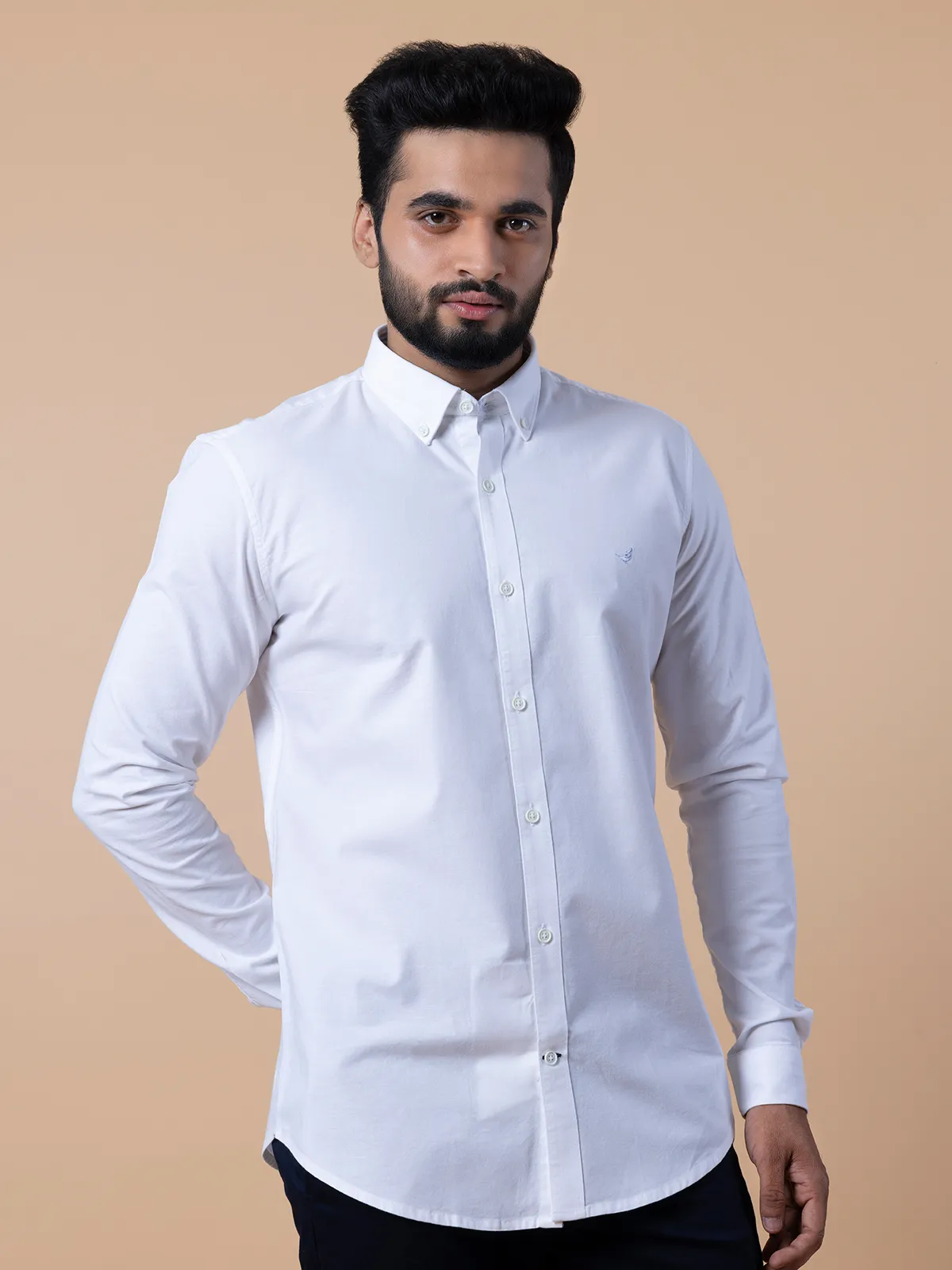 Frio solid casual wear white shirt