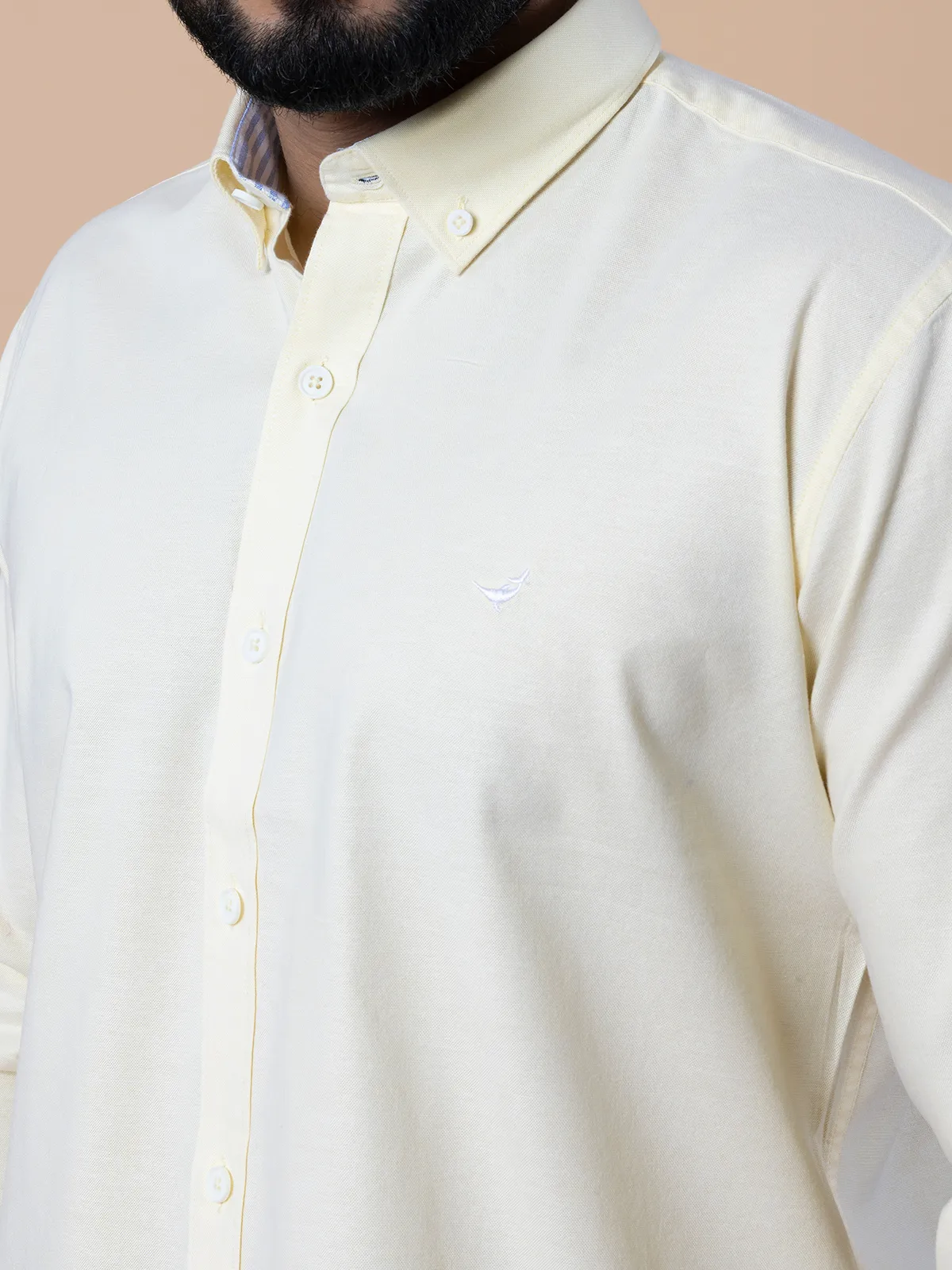 Frio solid style cotton casual shirt in yellow