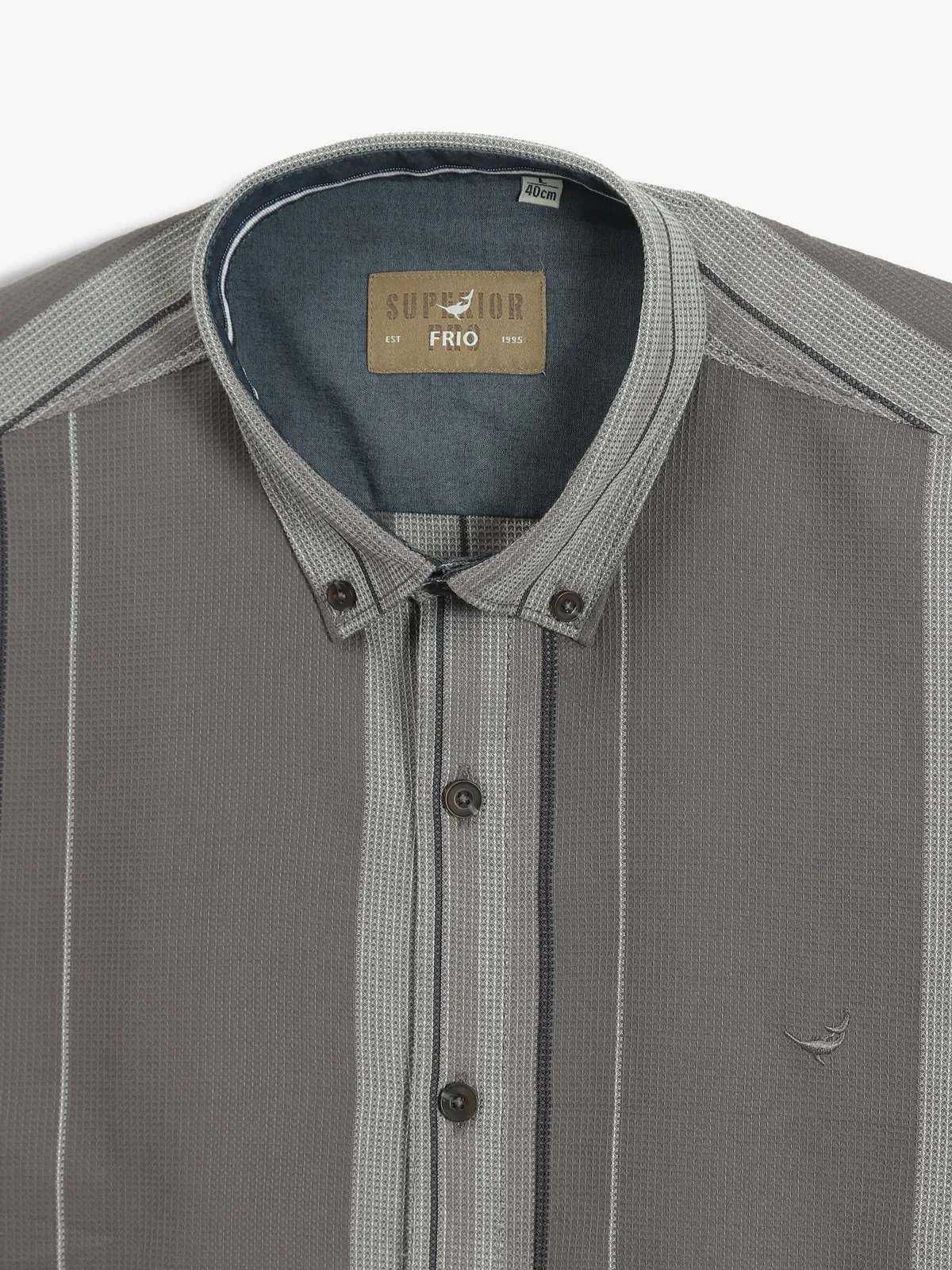 FRIO stripe brown cotton shirt