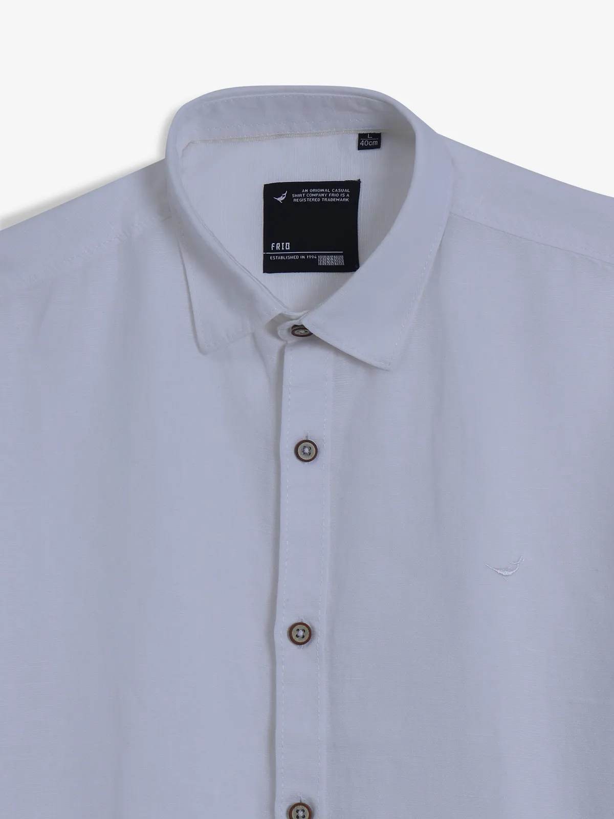 FRIO white cotton casual shirt