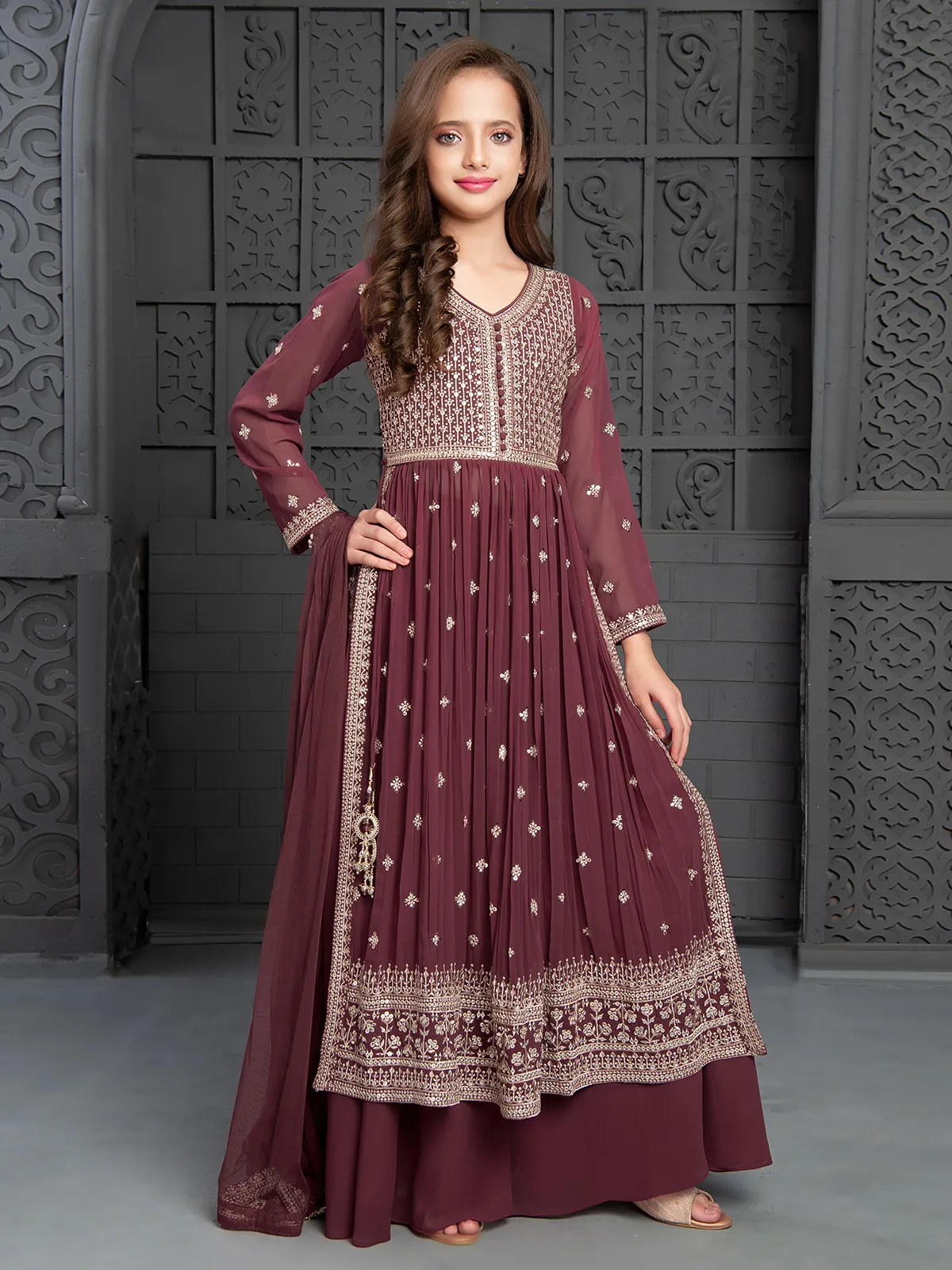 Georgette brown nyra cut palazzo suit