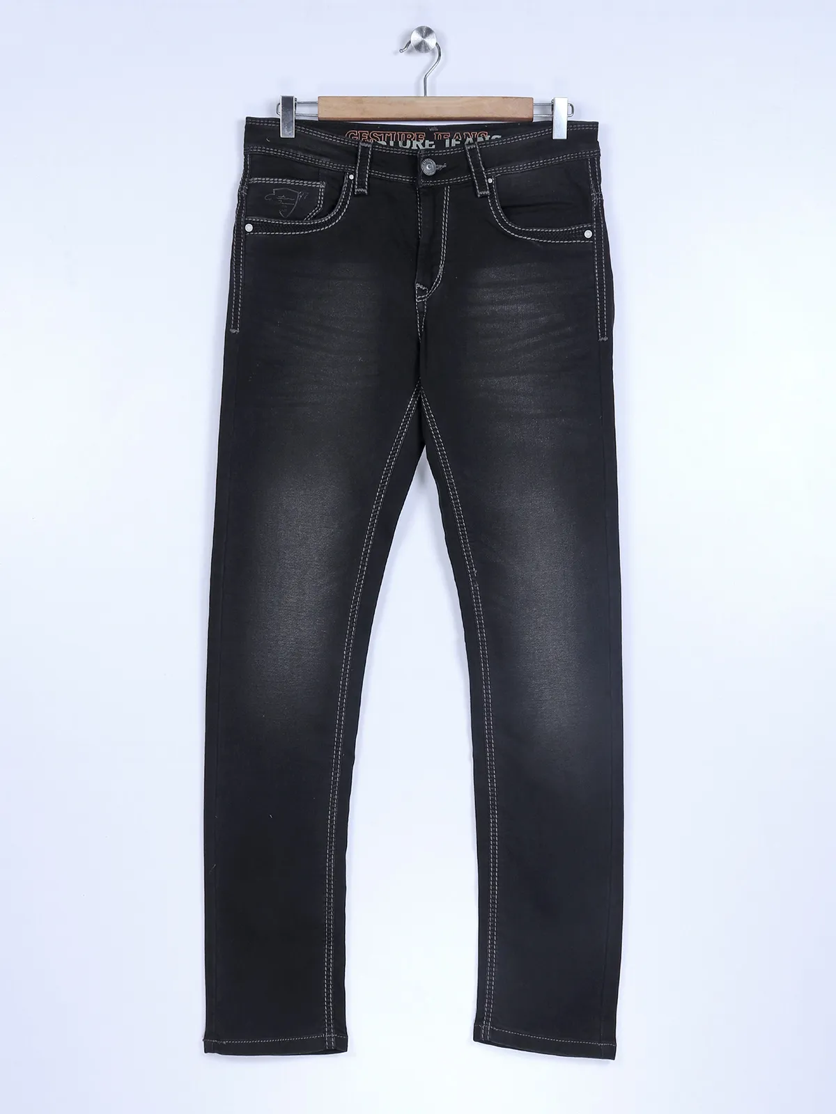 Gesture black washed slim fit jeans