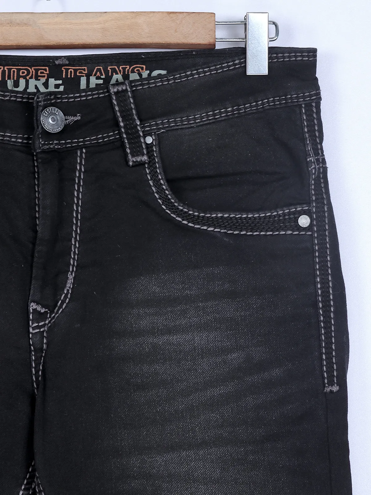 Gesture black washed slim fit jeans