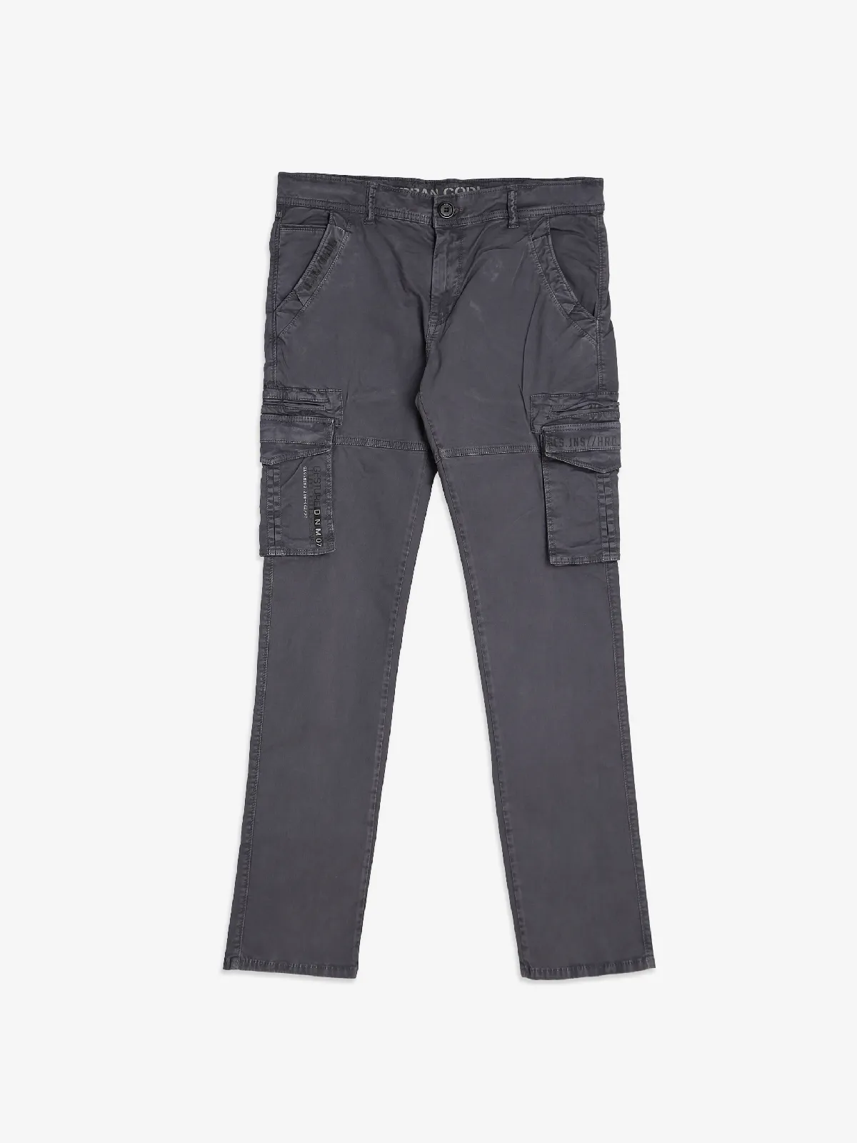 Gesture grey solid cargo jeans