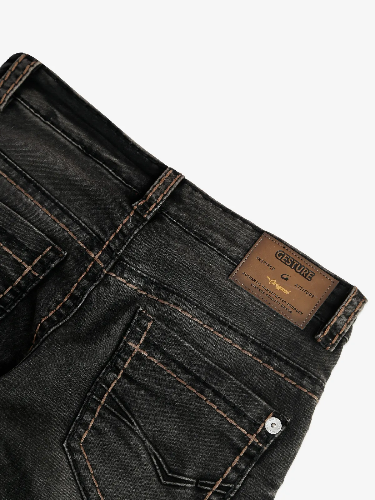 Gesture latest washed black slim fit jeans